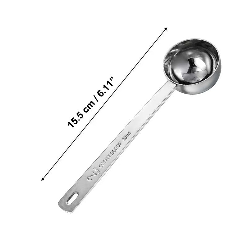Chefco, SMS-20, 20 ML Coffee Scoop,Stainless Steel Coffee Measuring Scoop,Metal Coffee Scoop Premium Long Handle Measure Spoon for Coffee Powder and Coffee Making,Durable Serving Utensil