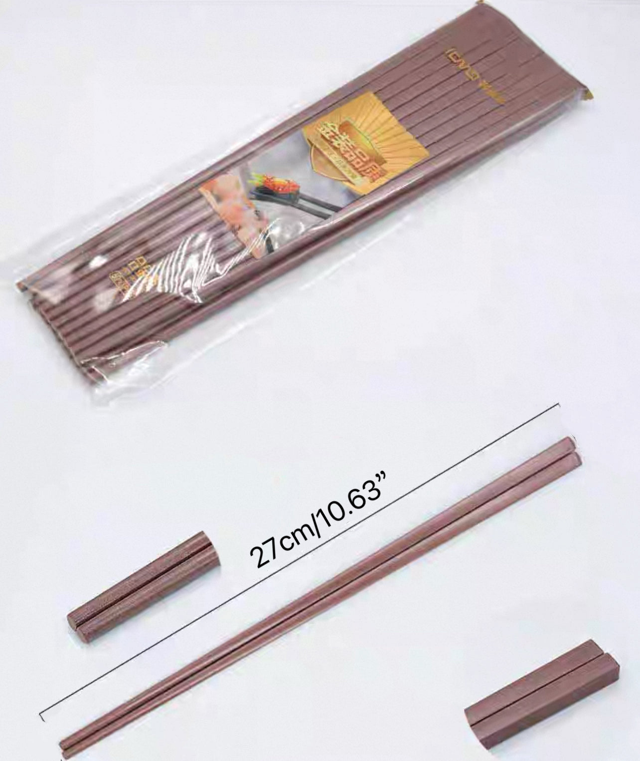 Baguettes coniques noires en alliage, 10 paires (9,5")