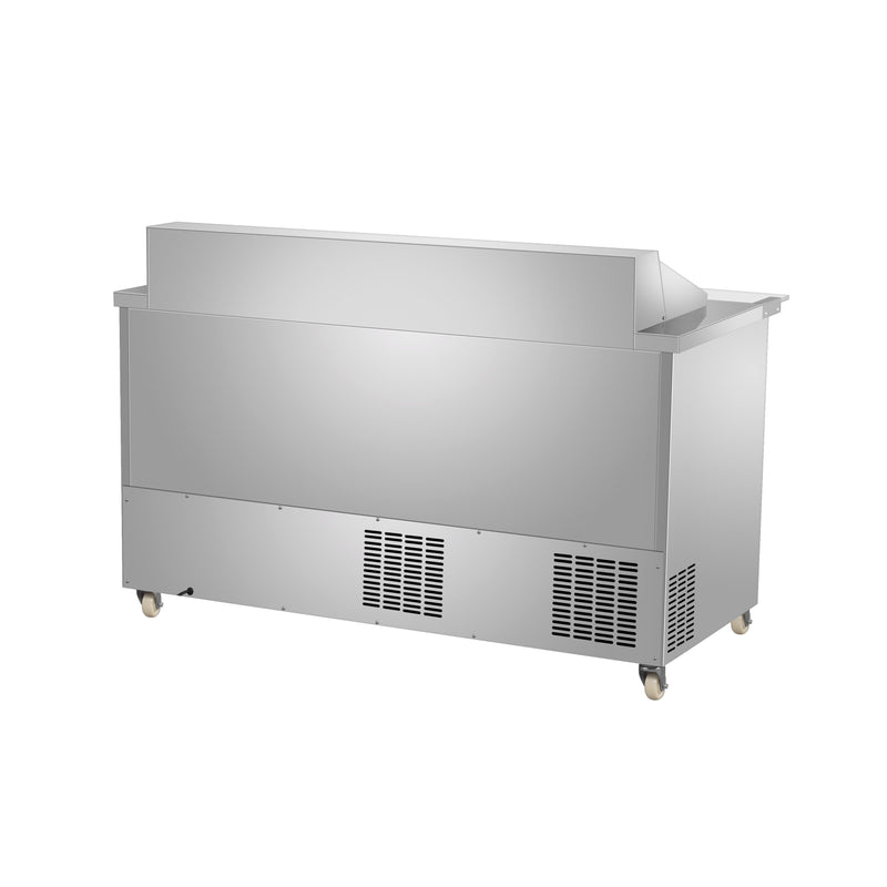 Sub-equip, 48" Single Door Salad and Sandwich Refrigerated Prep Table With Side Mounted Compressor
