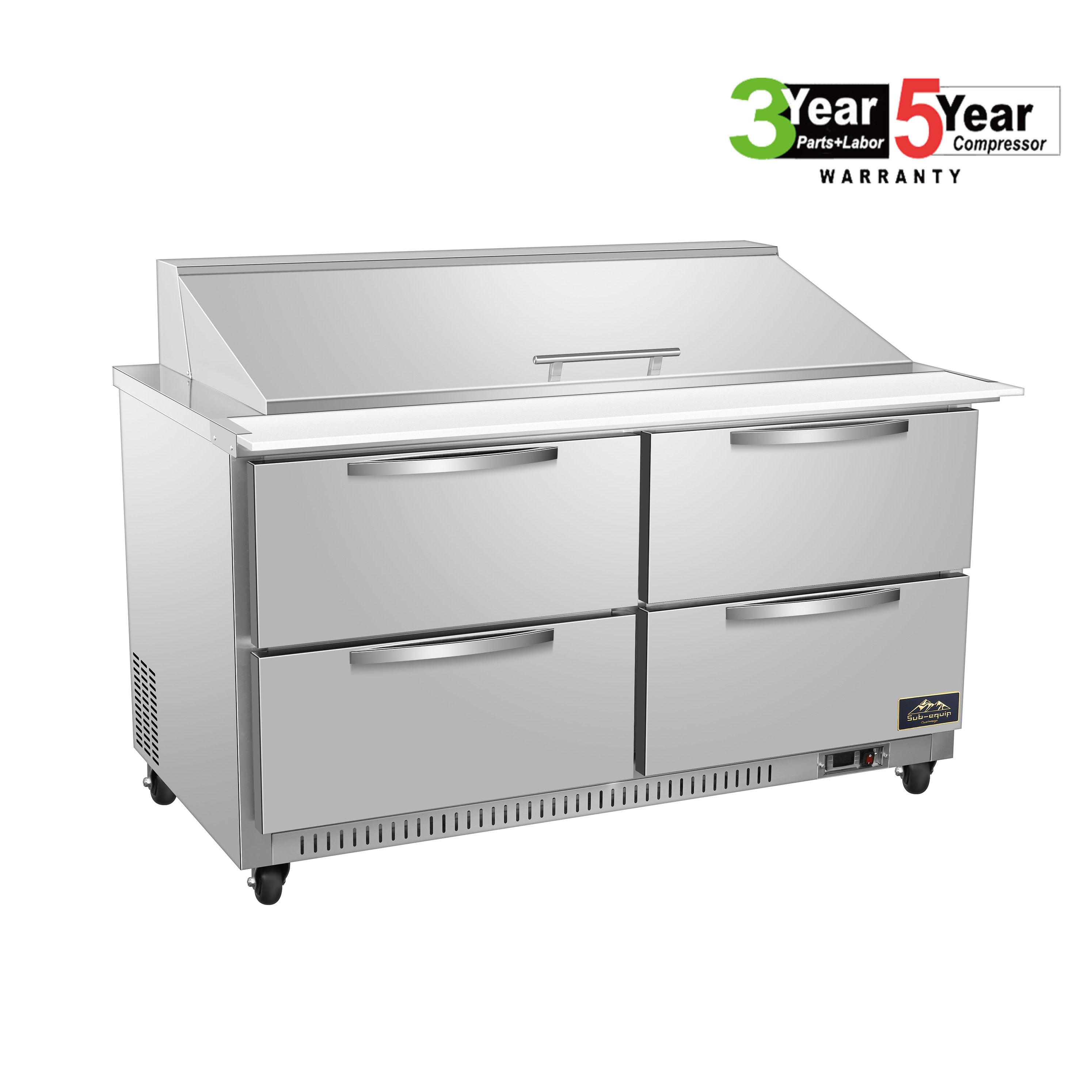 Sub-equip, 60" Mega Top Cooler Sandwich Prep Table with 4 Drawers