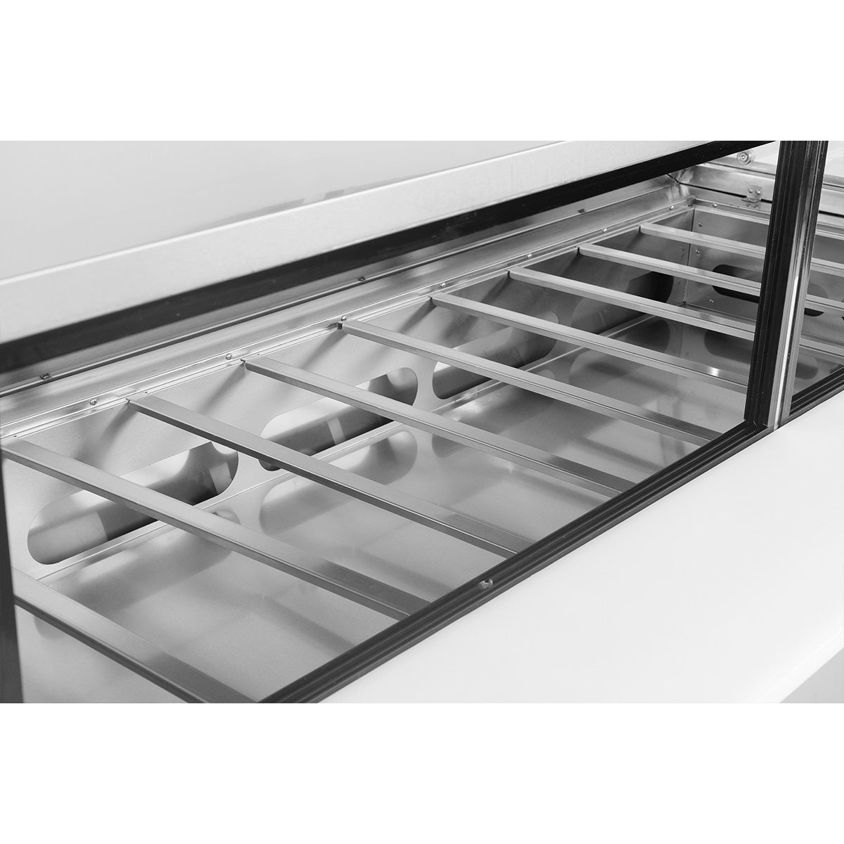 Sub-equip, 60"Prep Table Refrigerator with Sneeze Glass - 4 Drawers