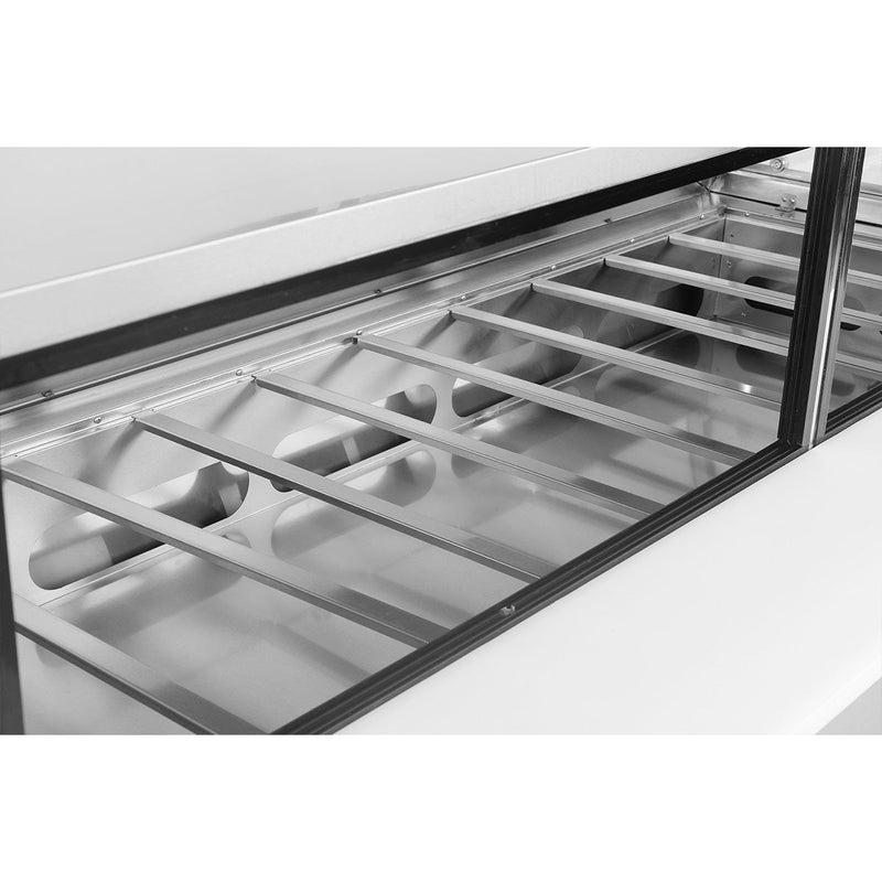 Sub-equip, 84"Prep Table Refrigerator with Sneeze Glass - 6 Drawers