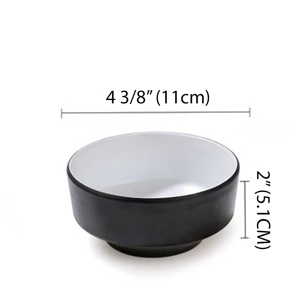 4.5"Small Melamine Bowl,Dark grey outer with white inner, Light Blue Dots pattern inner  (CT-010)