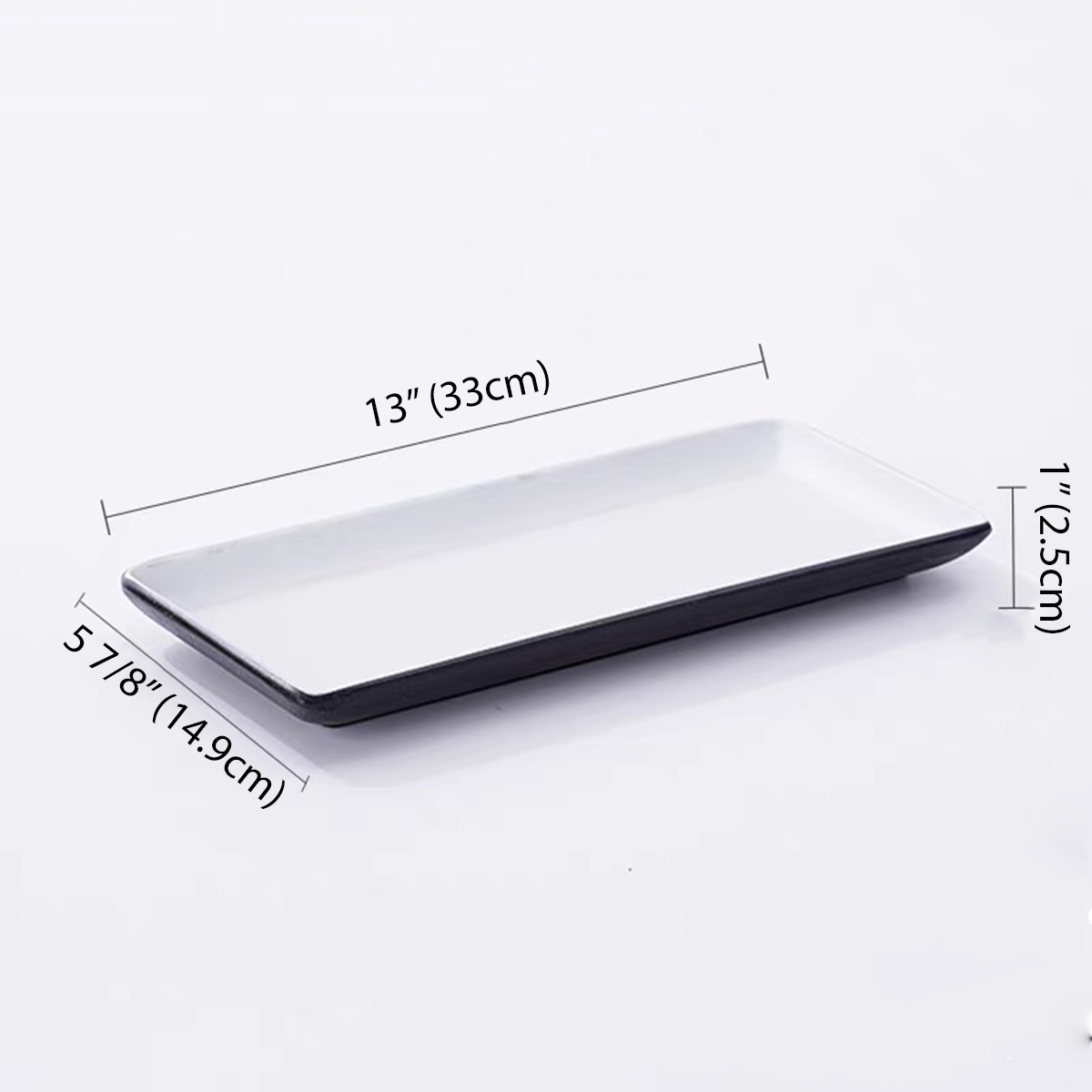 Rectangular Melamine Plate,Dark grey outer with white inner (CT-068)