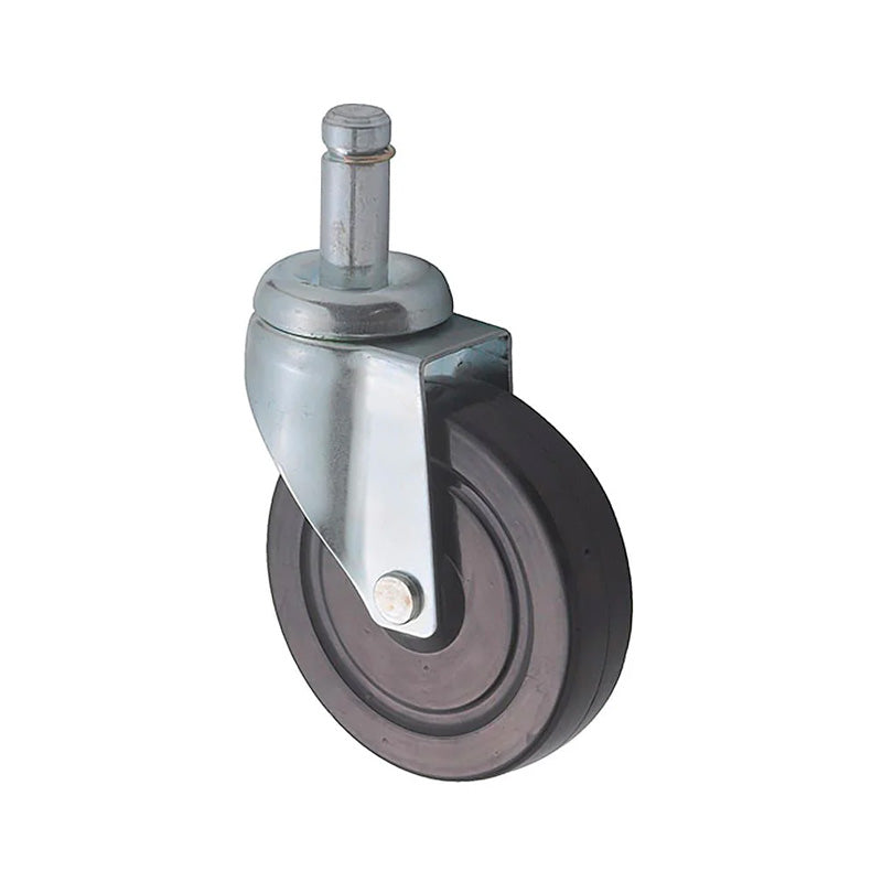 5” Rubber Casters for Wire Shelving Units – Set of 4 Swivel Casters (2 with Brake)