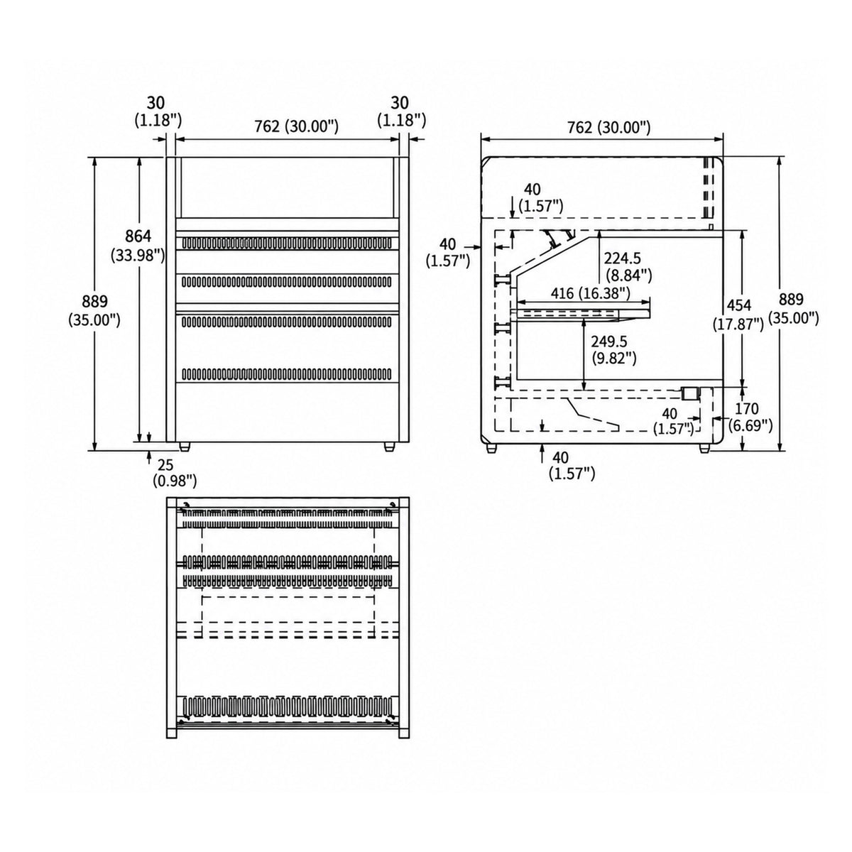 Sub-equip,CTS-30, 30" Countertop Open Front Refrigerated Merchandiser