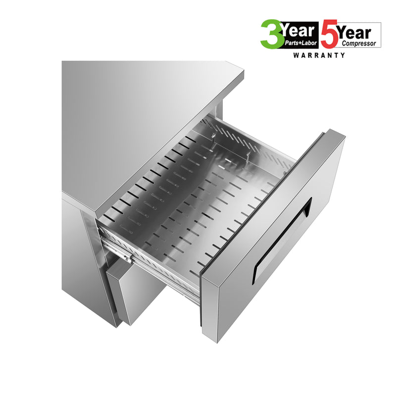 Sub-equip, 60" Undercounter Refrigerator/ Cooler with 2 Drawers