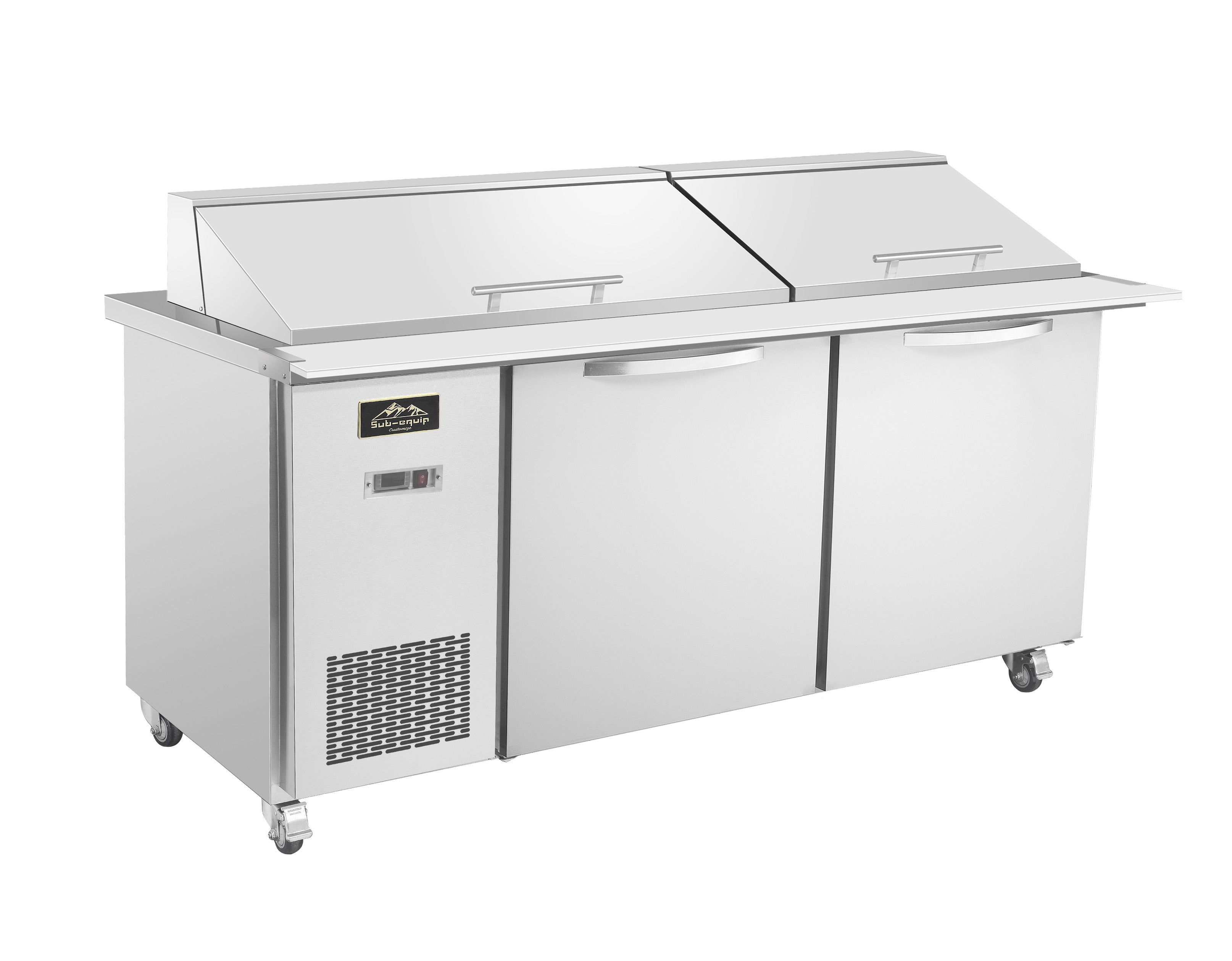 Sub-equip 72" Mega Top Cooler Salad and Sandwich Prep Table With Side Mounted Compressor