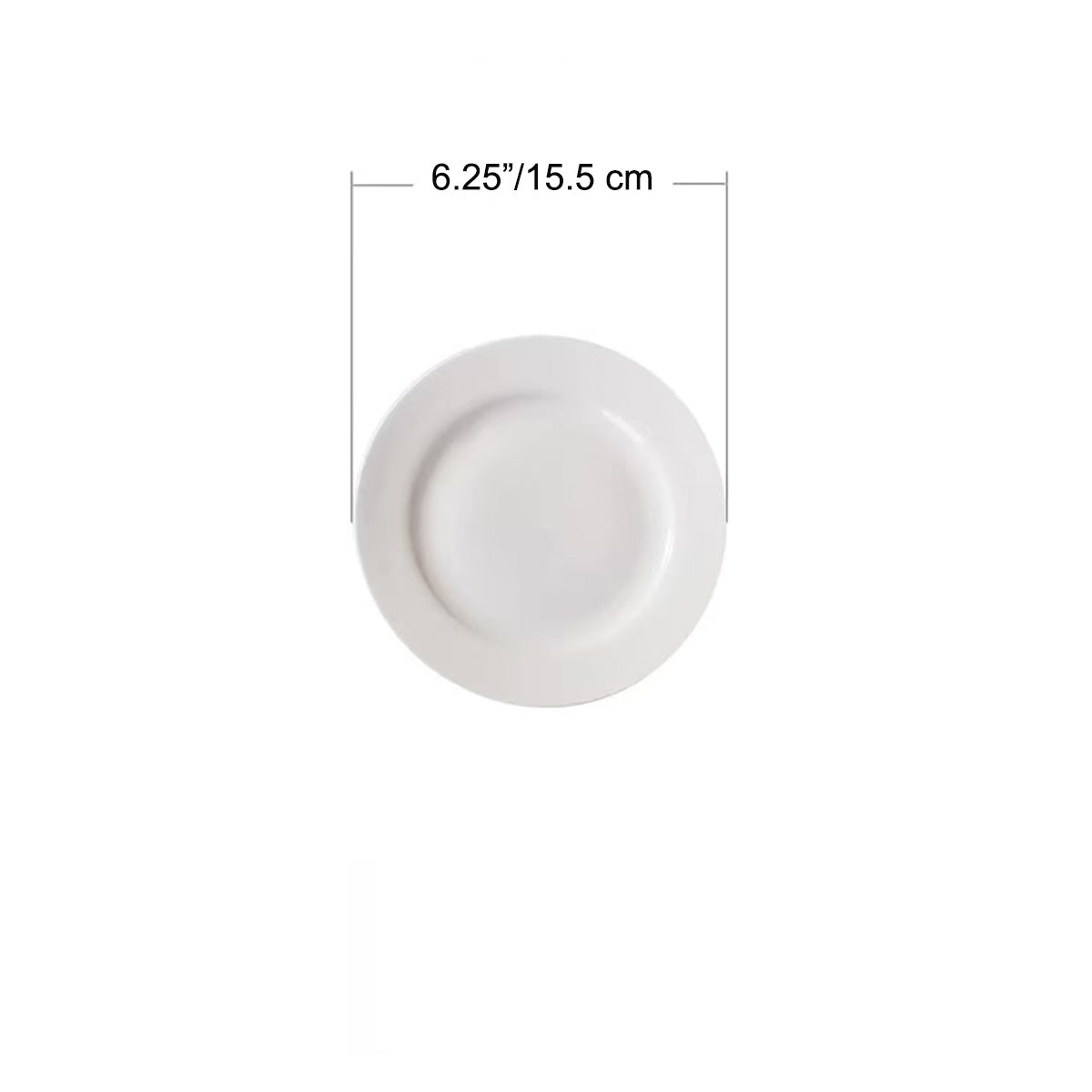 C210-61, 6" Round white Porcelain plate - Ceramic, White (12pcs) - Chefcoca