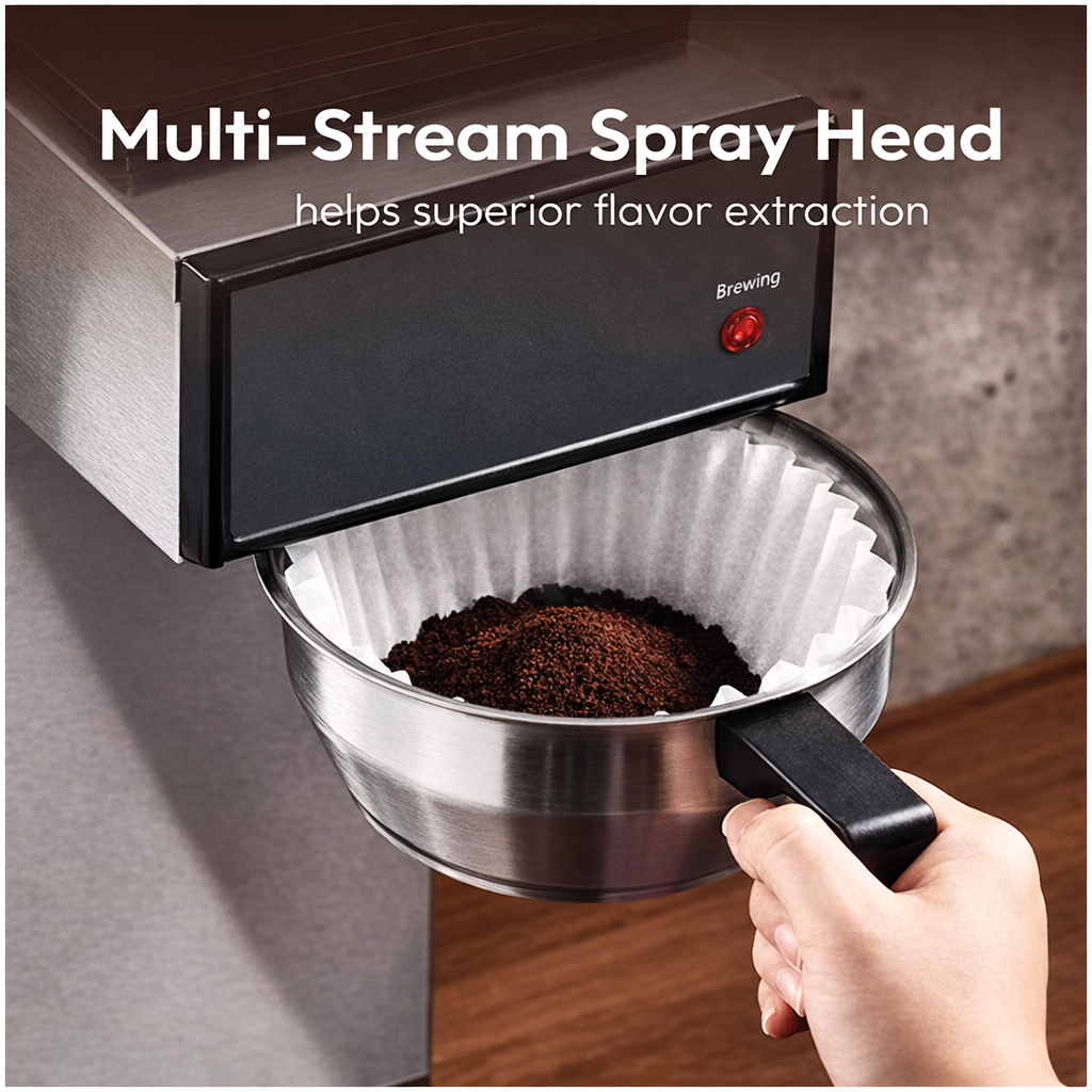 Chefco CF-CCM-AW1U1D2, Stainless Steel 2.5L Pour over Coffee Brewer with 1 Warmer and 1 Upper - Chefcoca