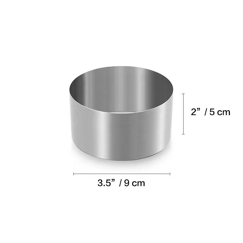 Chefco, 9840,3.5"  Stainless Steel Round Mousse Cake Ring (5cm/2"H)
