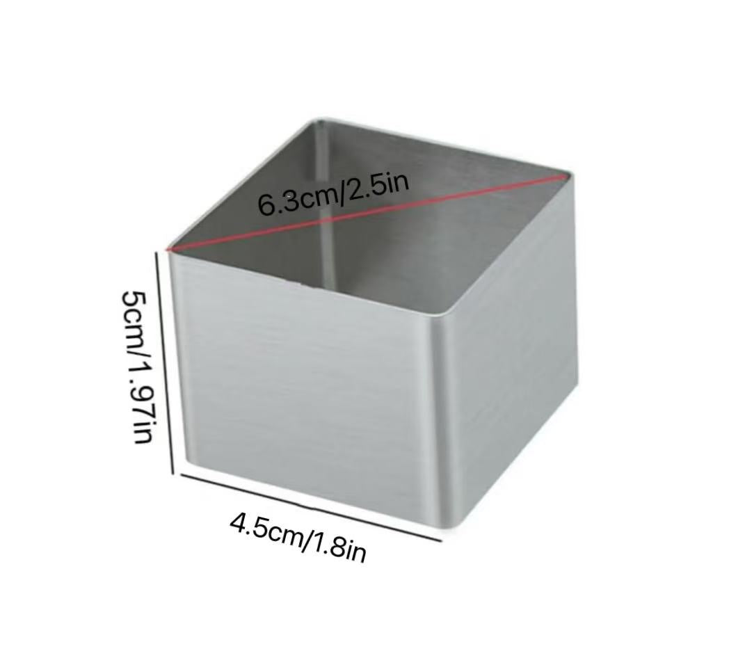 Chefco, 9859/P0037, 2.5"  Stainless Steel Square  Mousse Ring-(5cm/2"H)