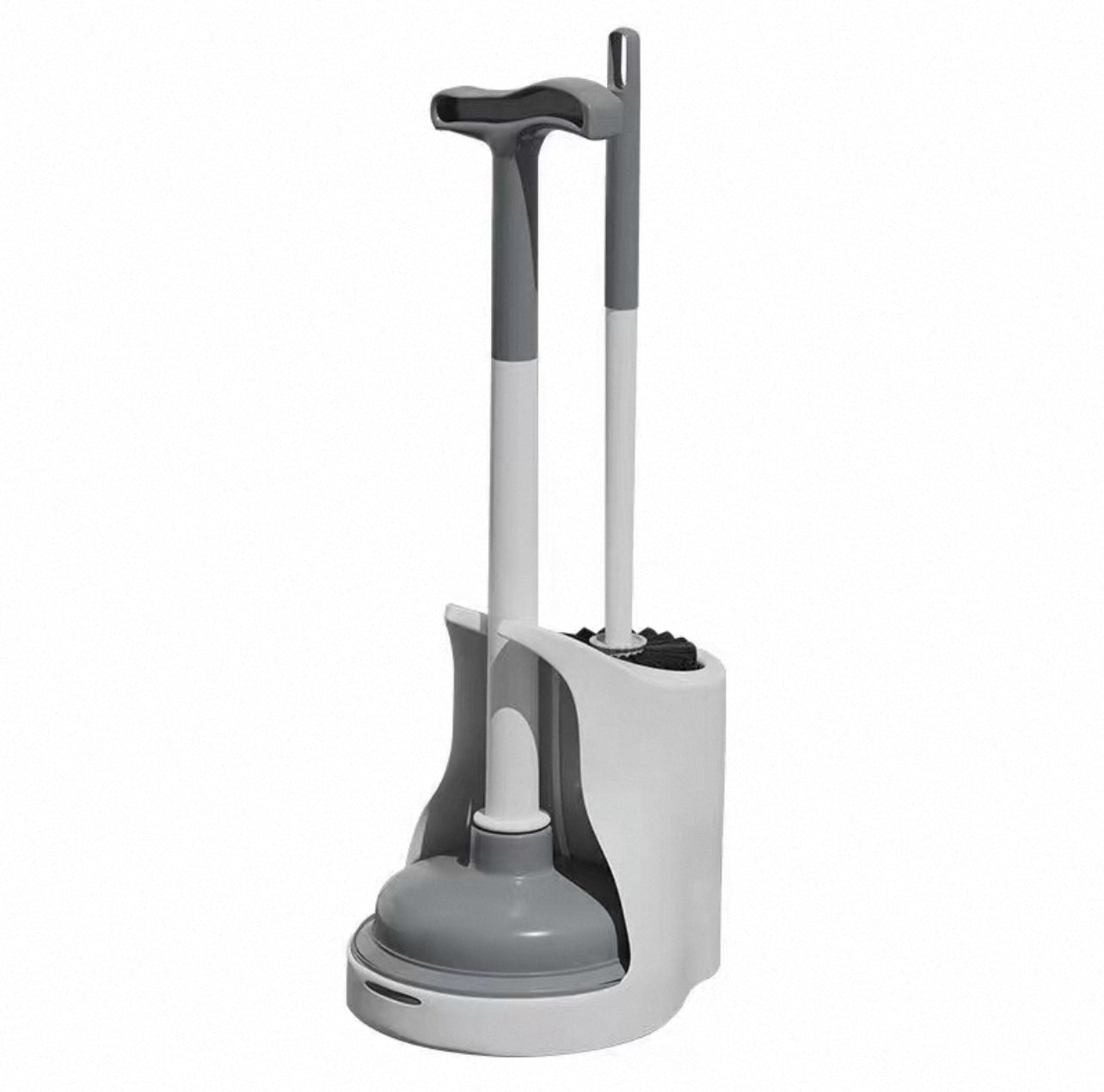 Chefco, BR-18SET,18" long Toilet Bowl Brush with 15" L Plastic HandleGrey Rubber Toilet Plunger - Chefcoca