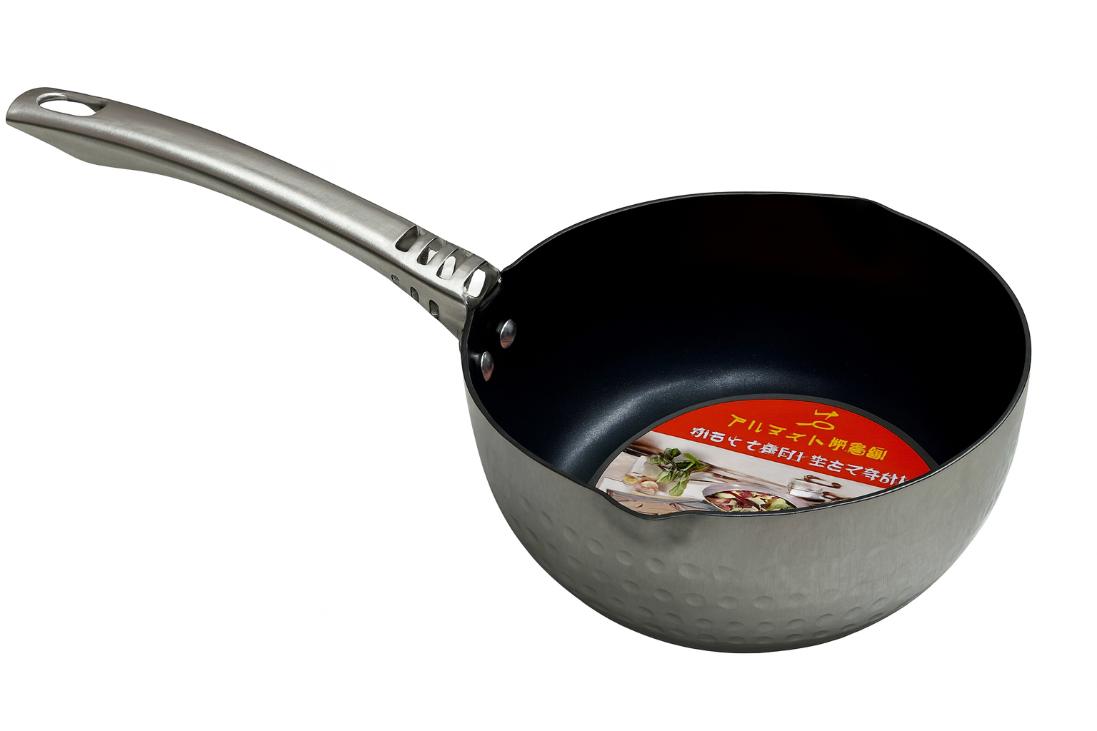 Poêle profonde antiadhésive Chefco, GC0418L, 18 cm, en acier inoxydable avec poignée en acier