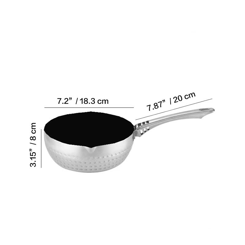 Poêle profonde antiadhésive Chefco, GC0418L, 18 cm, en acier inoxydable avec poignée en acier