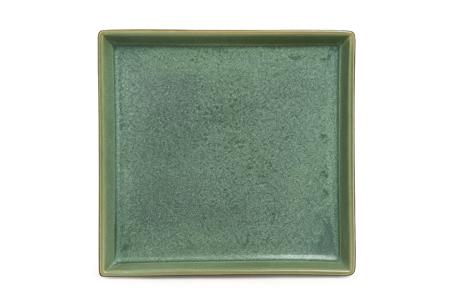 Chefco,GR282803,11'' Dia Ceramic Green Square  Plate