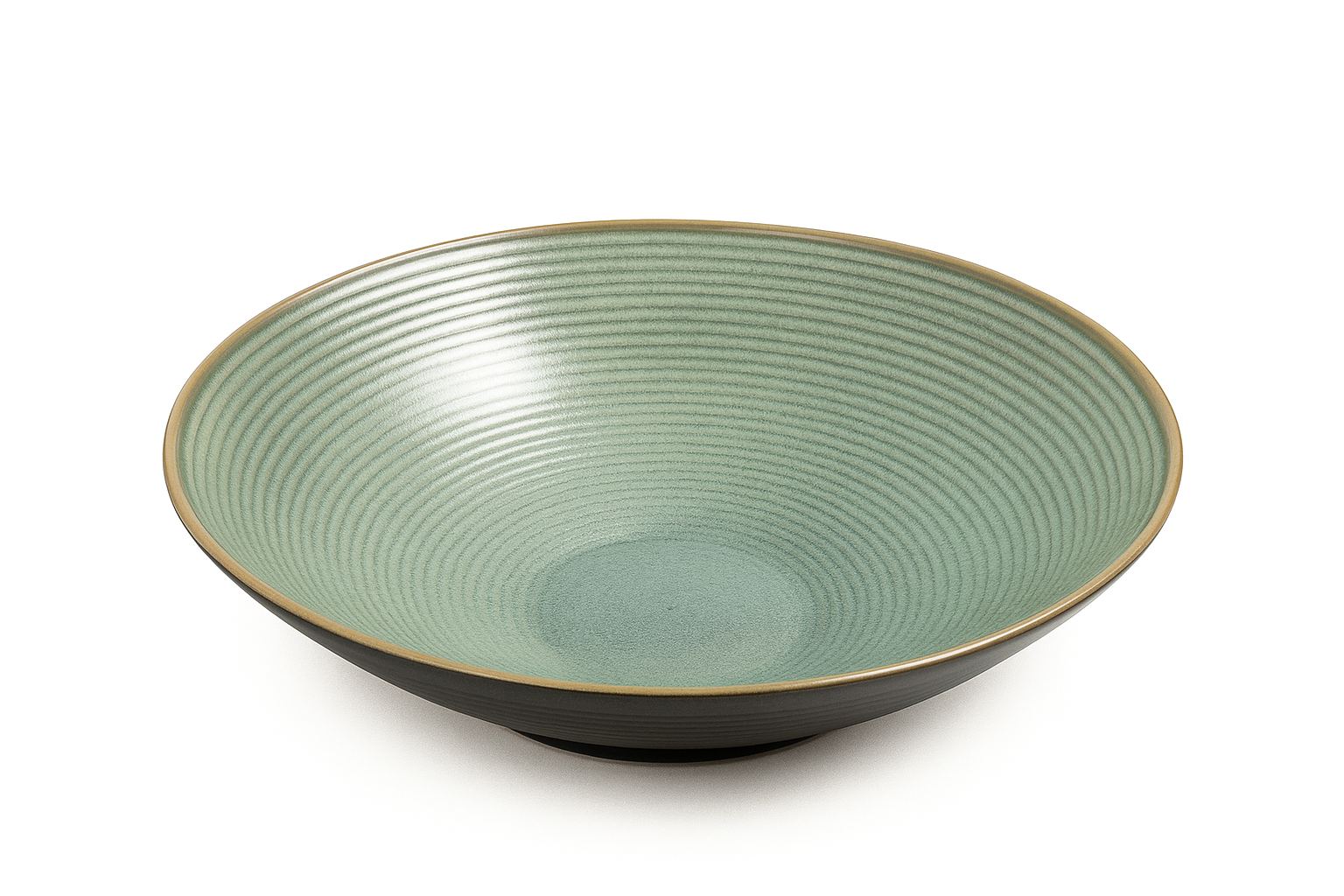 Chefco,GR3912,15 1/2'' Dia ceramic green round soup plate