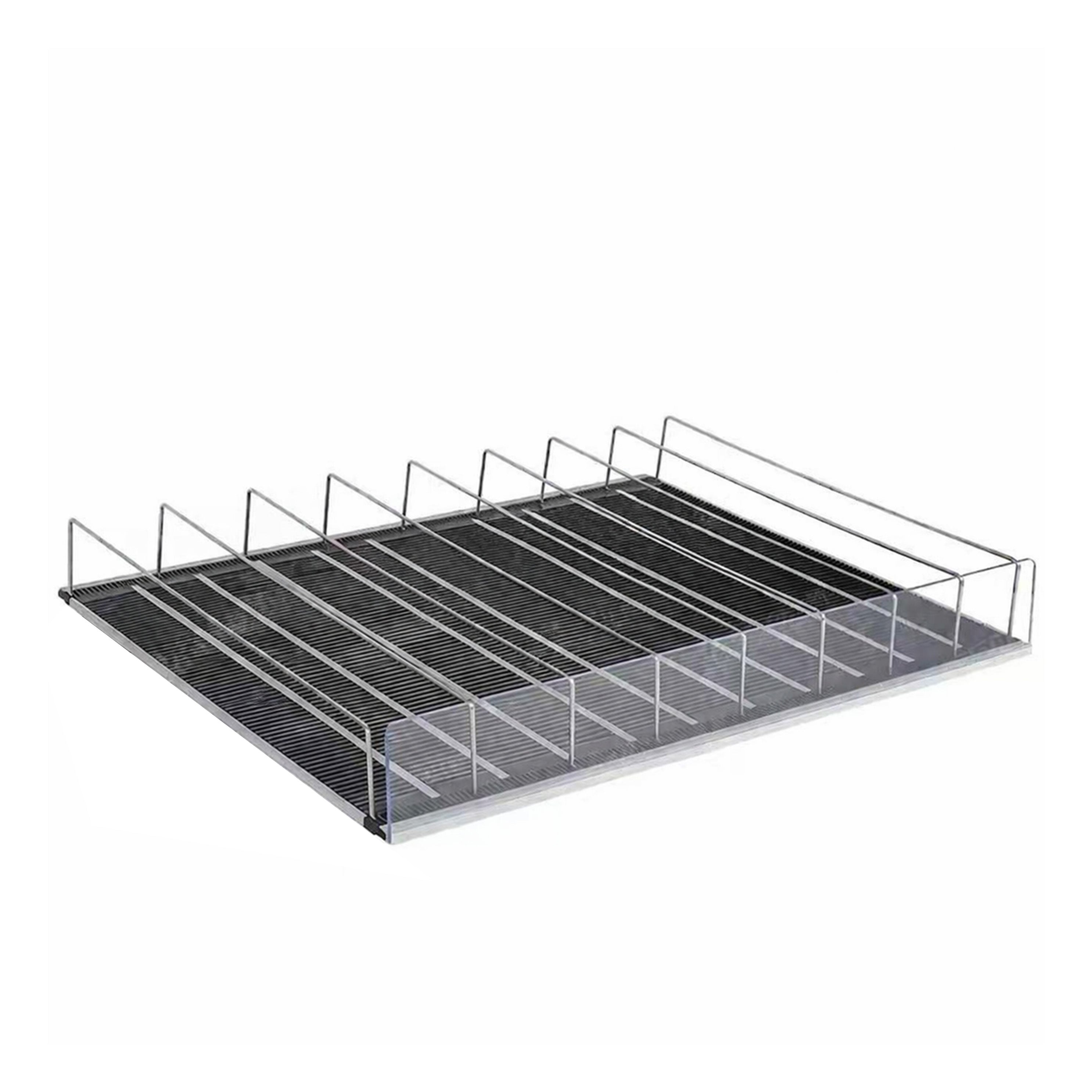 Chefco, 20-1/4"x 21-7/8" Gravity Roller Shelf – Aluminum Alloy, sliding shelf with roller feed track for refrigerator - Chefcoca