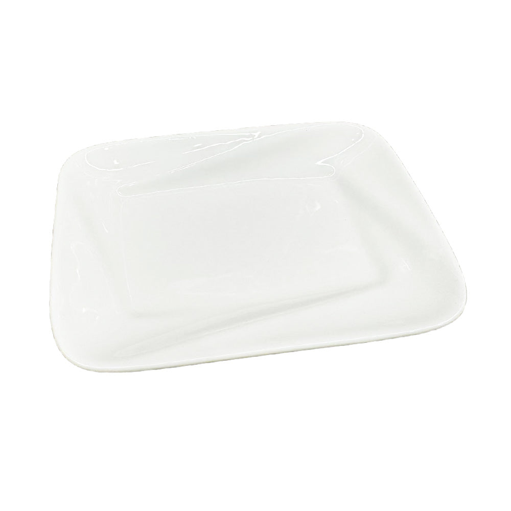 Chefco, PT00066,7.75"x 5.75" Porcelain White Rectangular Plate- Ceramic, White