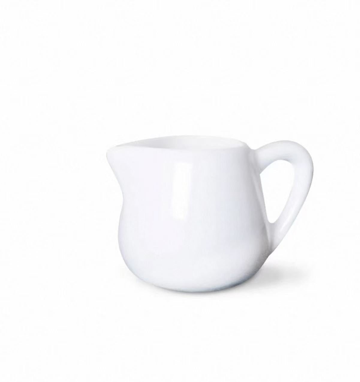 Chefco PT00092-1, 2.5 oz Porcelain Creamer  with Handle,Small,(4 cm x 4 cm x 4.7cm) - Chefcoca