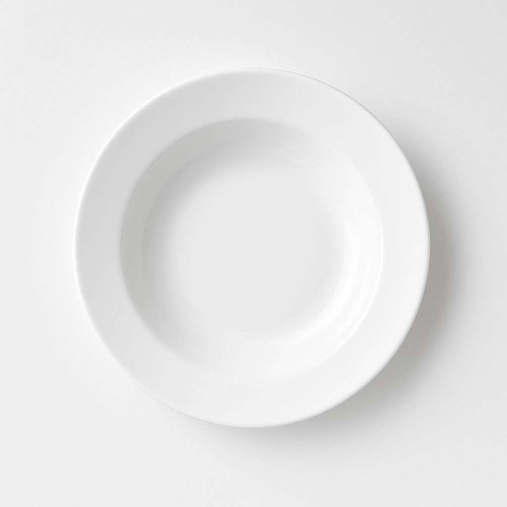 Chefco,PT00109, 9" Porcelain Wide Rim Soup Plate - Chefcoca