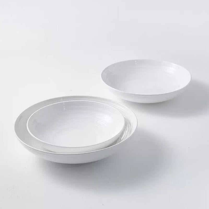Chefco, 9" White Porcelain Bowl – Round Deep Ceramic Serving Bowl- Ceramic, White (PT00152) - Chefcoca