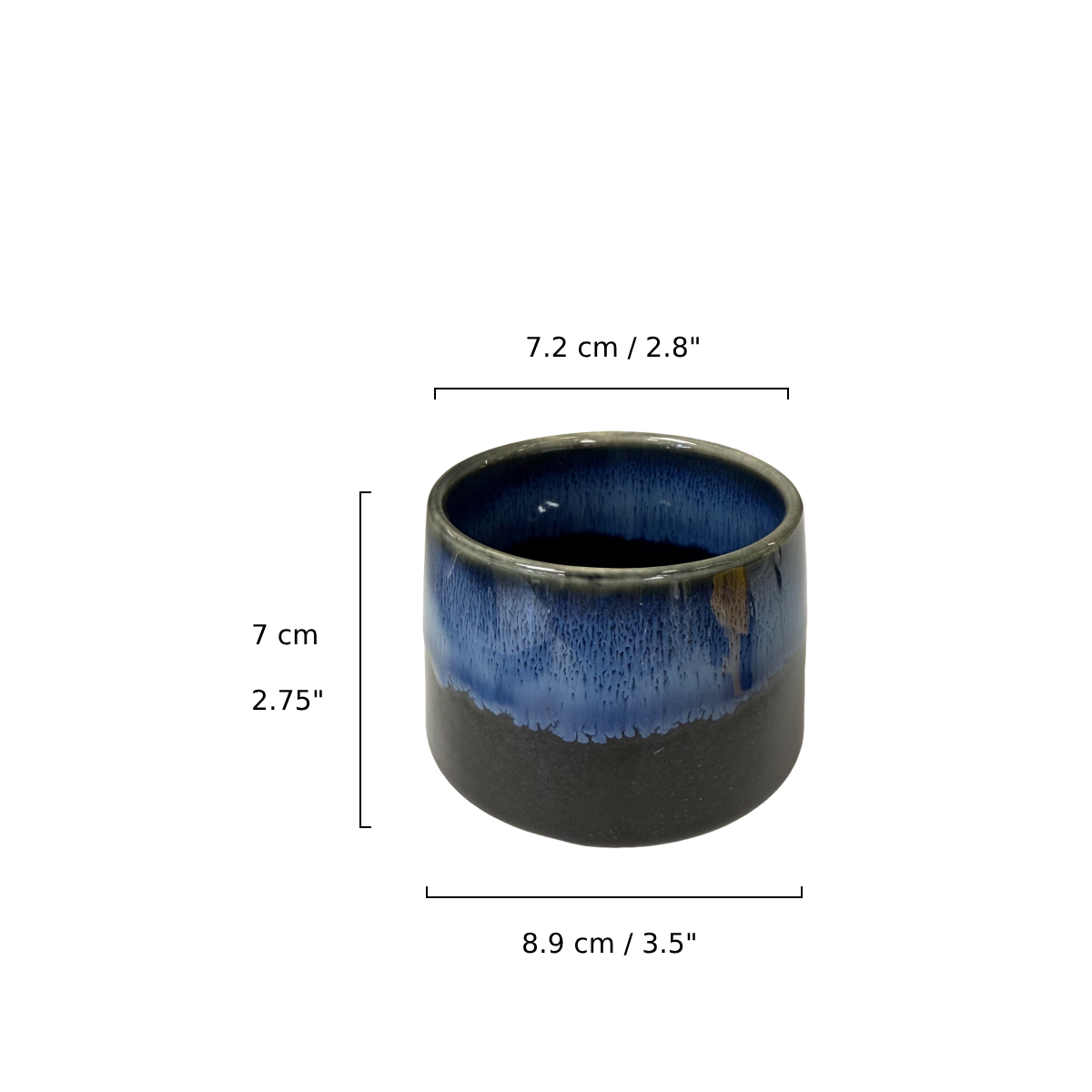 Chefco, S0705, 3.5" Dia Blue Tea Cup - Chefcoca