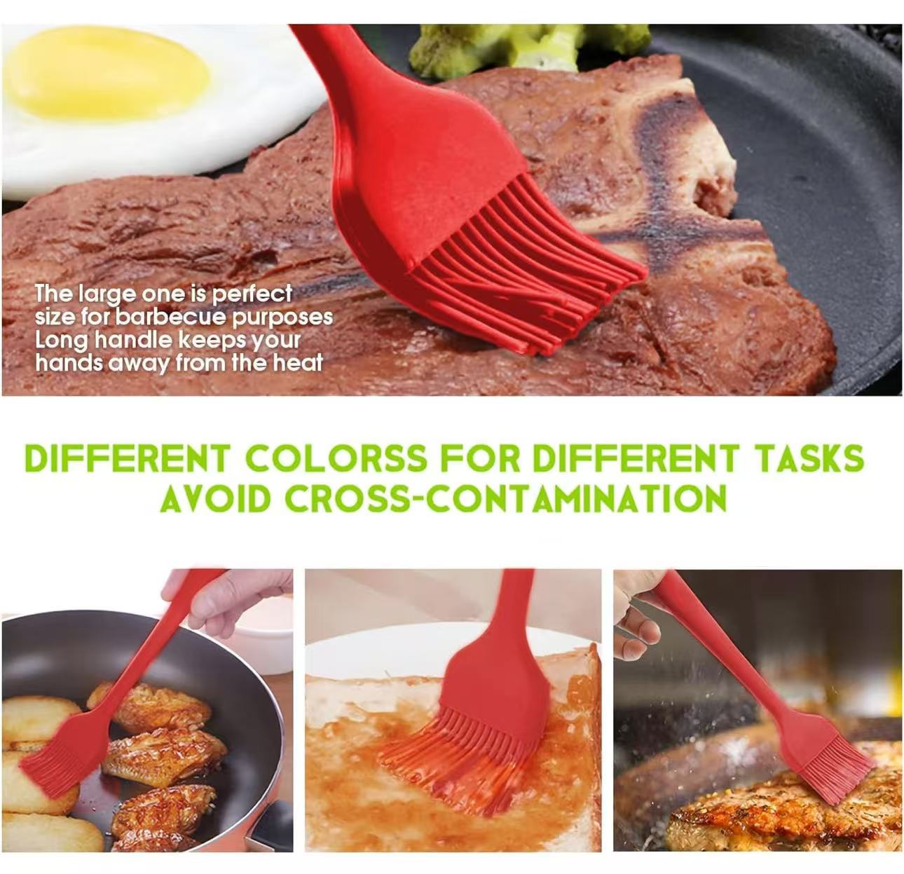 Chefco, SB-L， Silicone Basting BBQ Pastry Oil Brush Barbecue Grilling Desserts Baking - Chefcoca