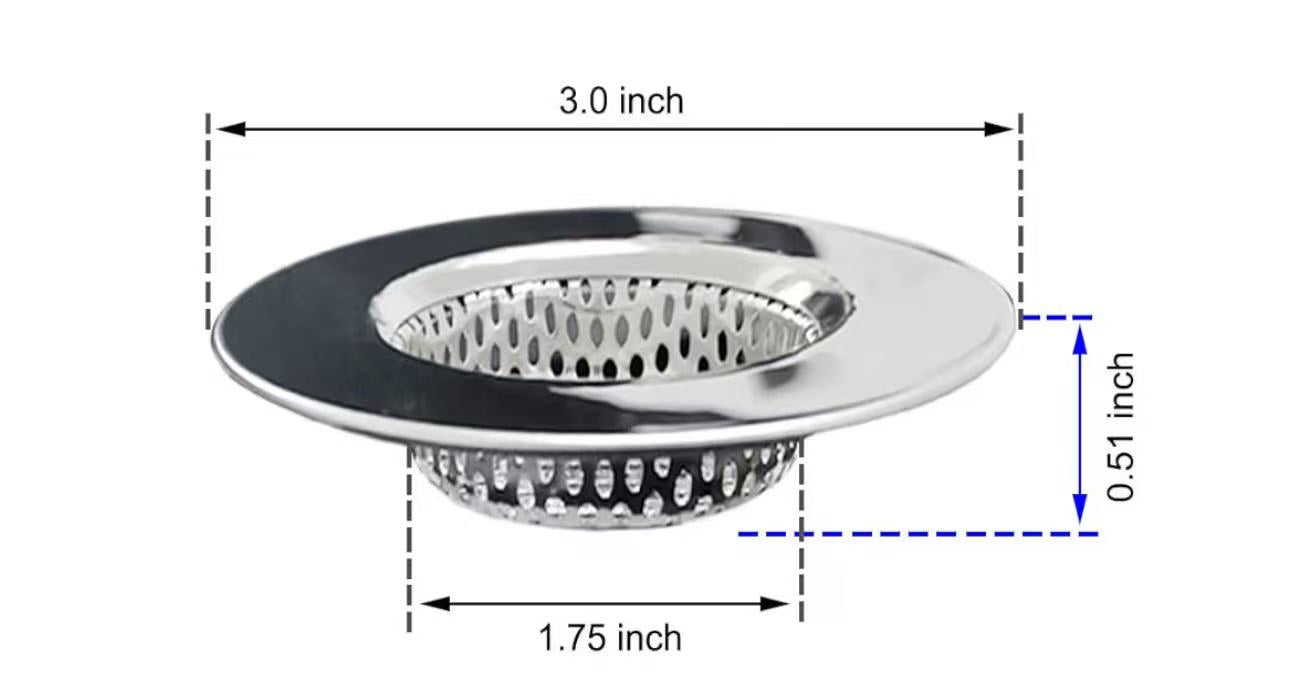Chefco, SLSN9, 9 cm stainless steel sink stainer - Chefcoca