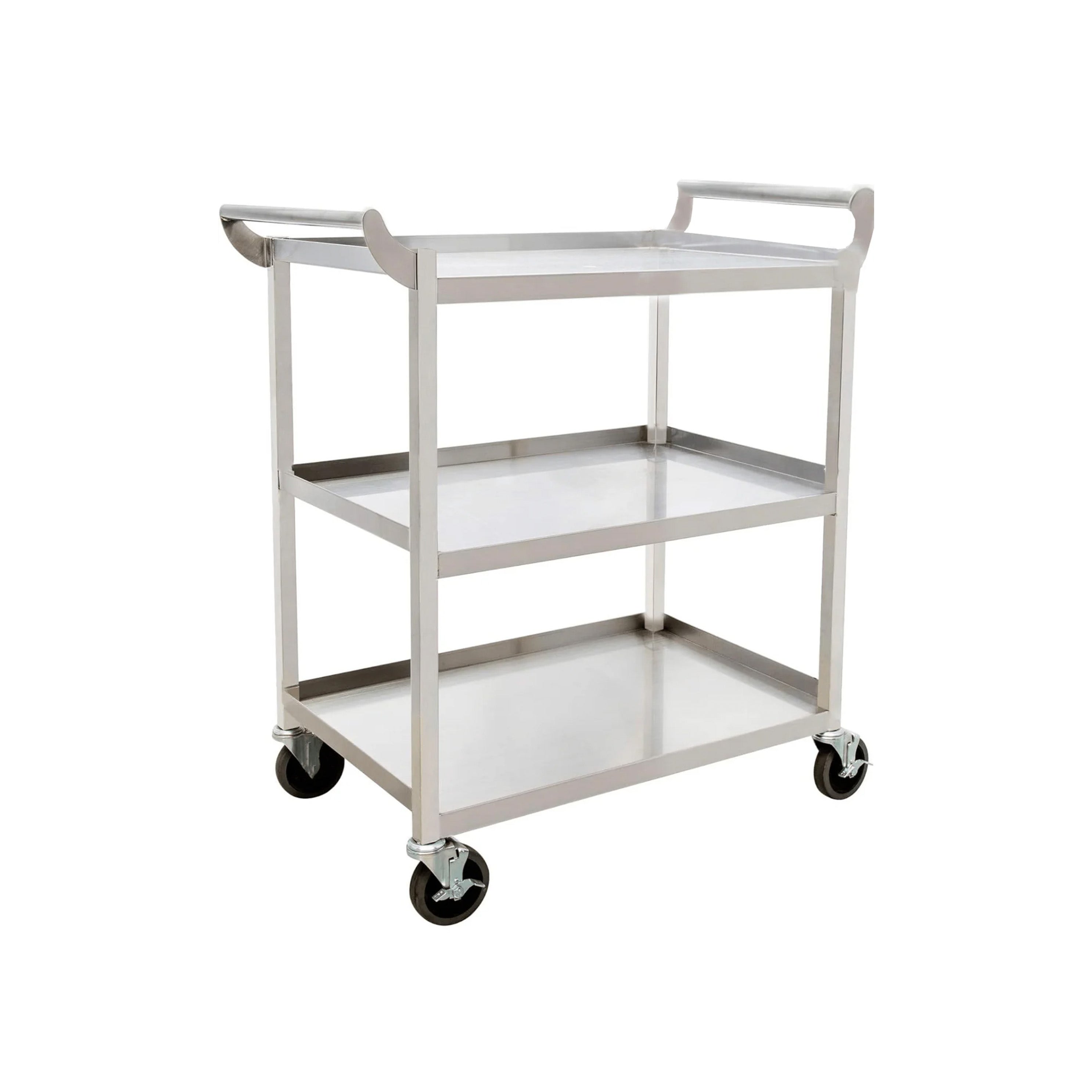 Chefco, SST-3, 304 Stainless Steel Bus Carts,  With Double Handles, 31.75" Wide (25.5"X16.3"X35") - Chefcoca