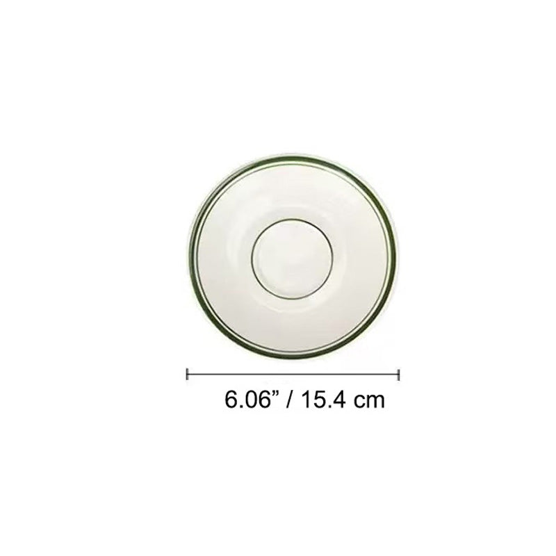 Chefco, VIC-2 Green line Saucer,6" Dia. Porcelain