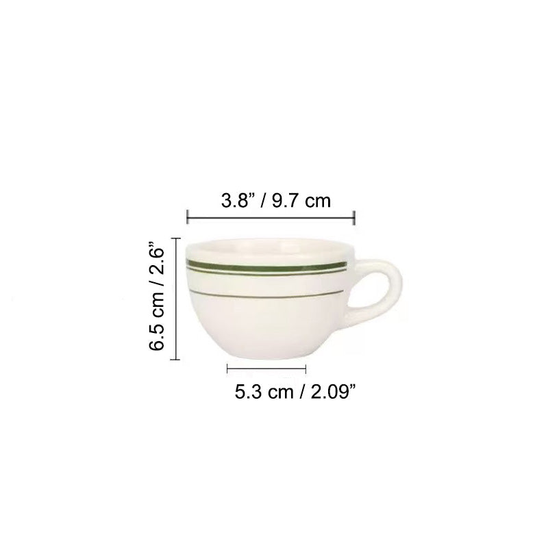 Chefco, VIC-37  Green line 3.5 oz. Porcelain Espresso Cup