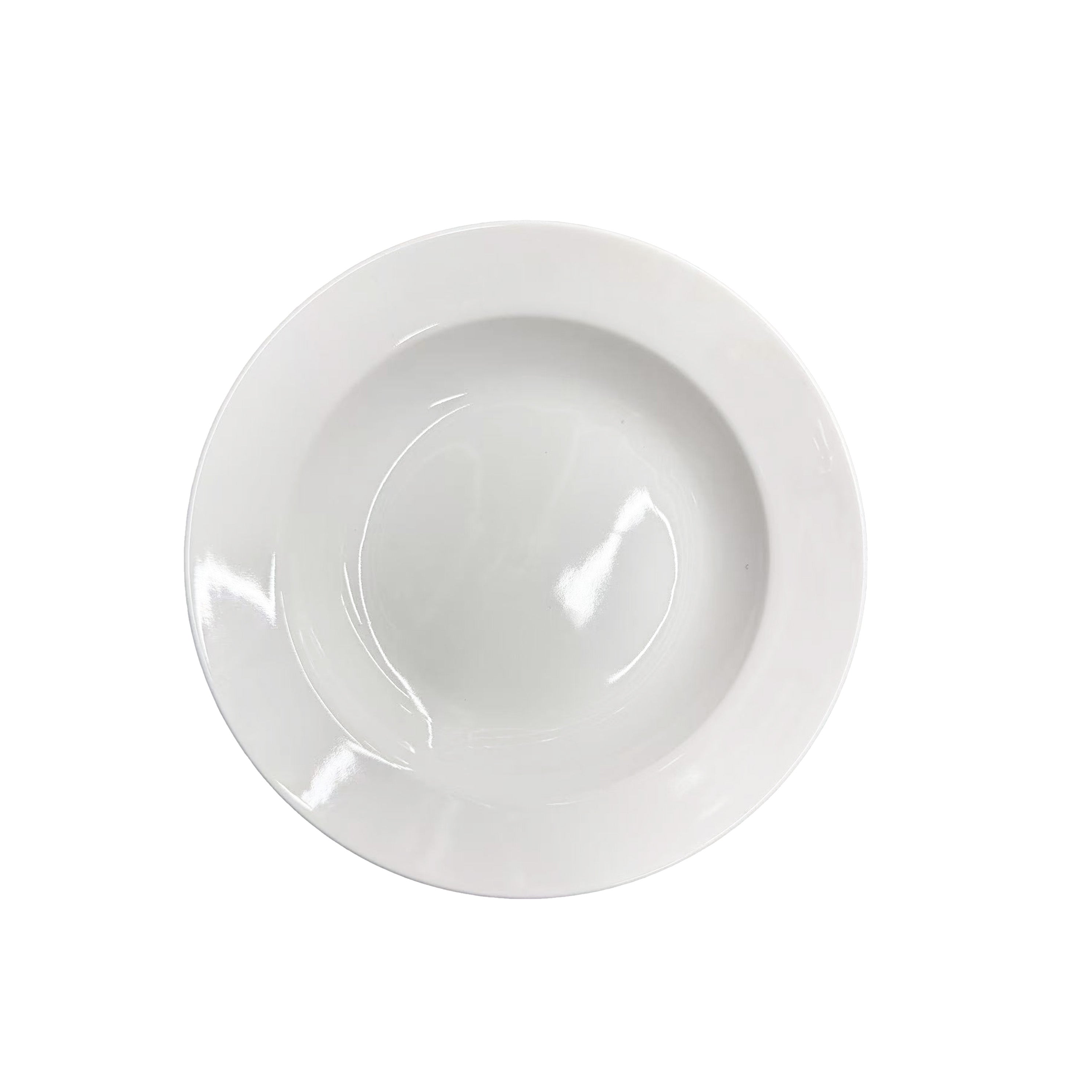 Chefco, 10" Round Wide Rim Plate- Ceramic, White (PT00110) - Chefcoca