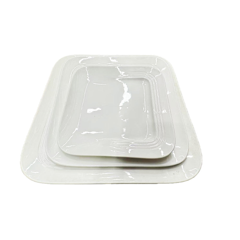 Chefco, 8" Square Rim Plate - Ceramic, White (PT00157) - Chefcoca