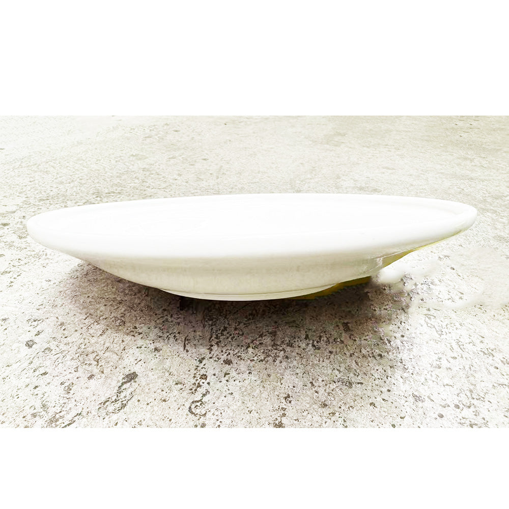 Chefco PT00210, 10" White Ceramic circle shallow Plate - Ceramic, White - Chefcoca