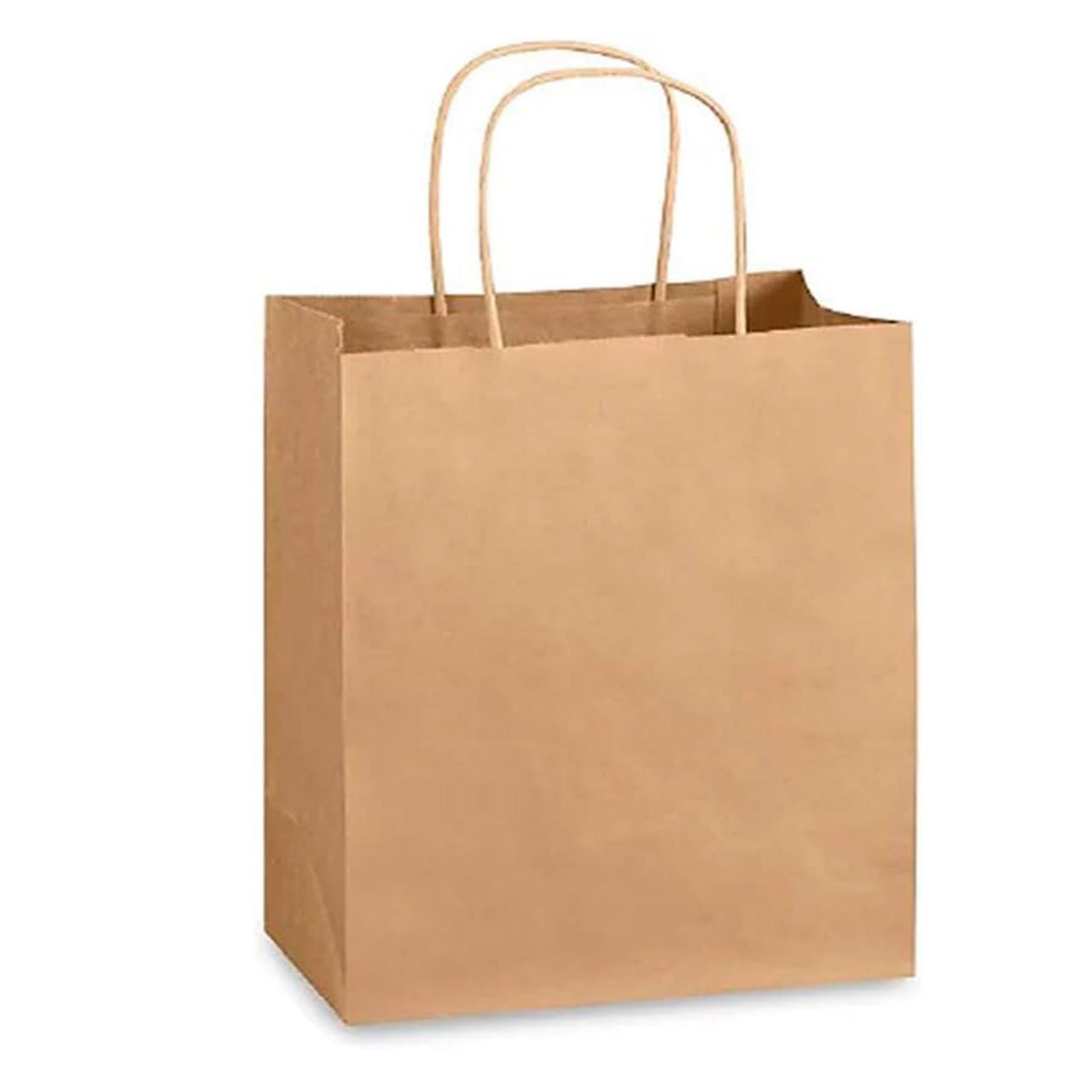 200 Pcs, ECO Friendly Kraft Paper Bags with Recycled Twist Handle, 140gsm (PB-1377/EM-1377) - Chefcoca