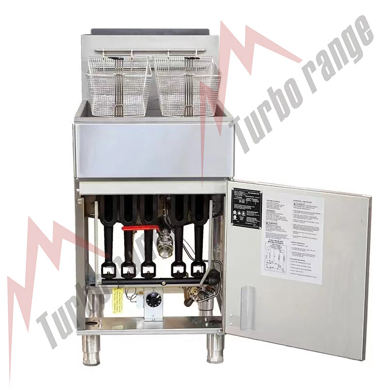 Turbo Range Liquid Propane Deep Fryer, 21" x 34.3" x 39.4", 75-80lb Oil Capacity (TR-F5-LP)