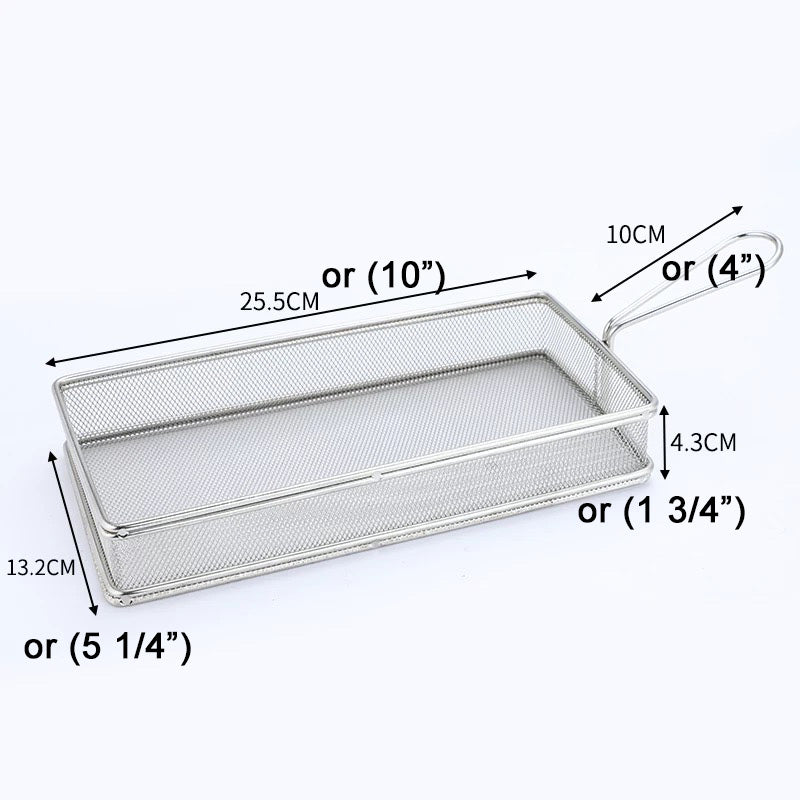 Mini Rectangular Fry Serving Basket (25.5cmL x 13cmW x 4.5cmH)