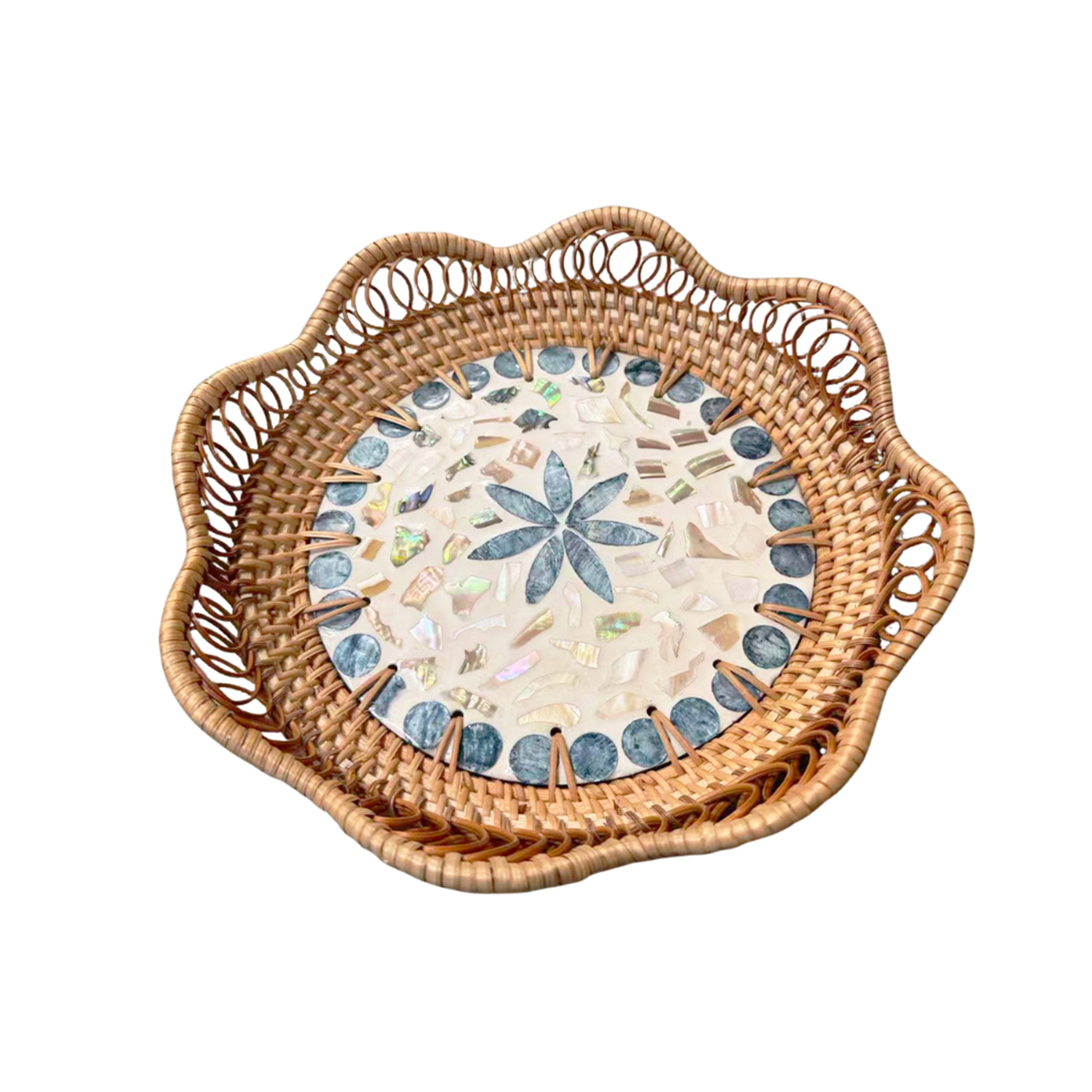 Chefco, 9" Flower shape Rattan Tray (FRT-25BU) - Chefcoca