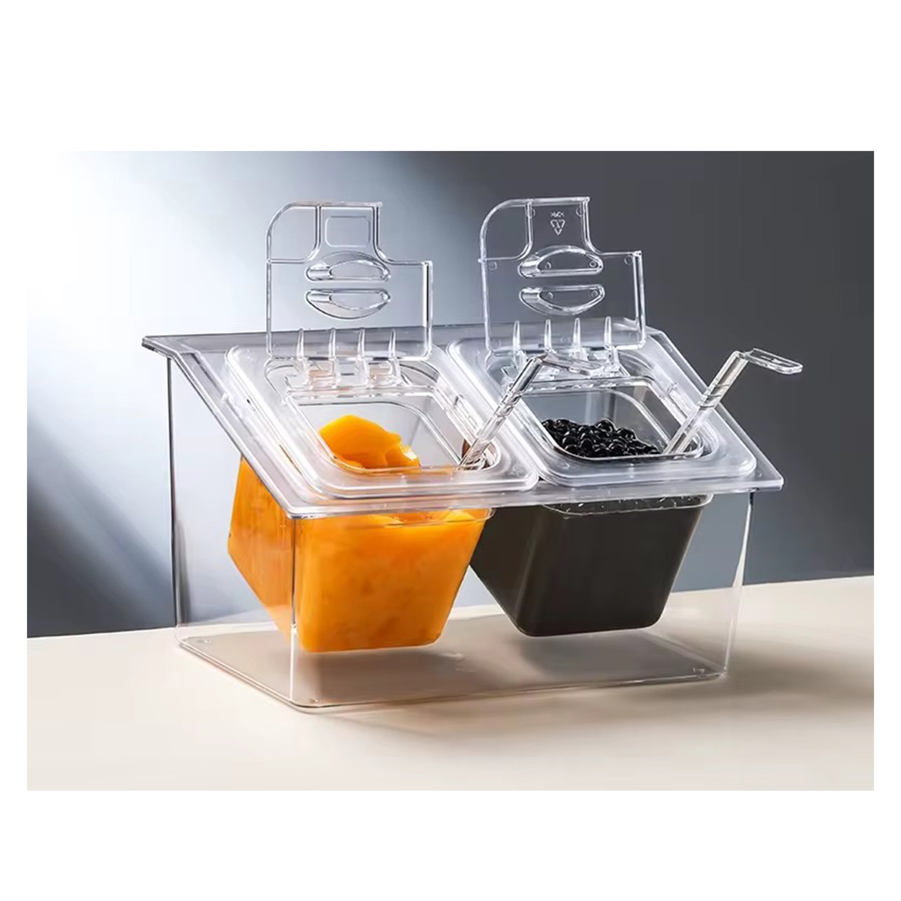 Porte-condiments, 5 compartiments, base en acier inoxydable