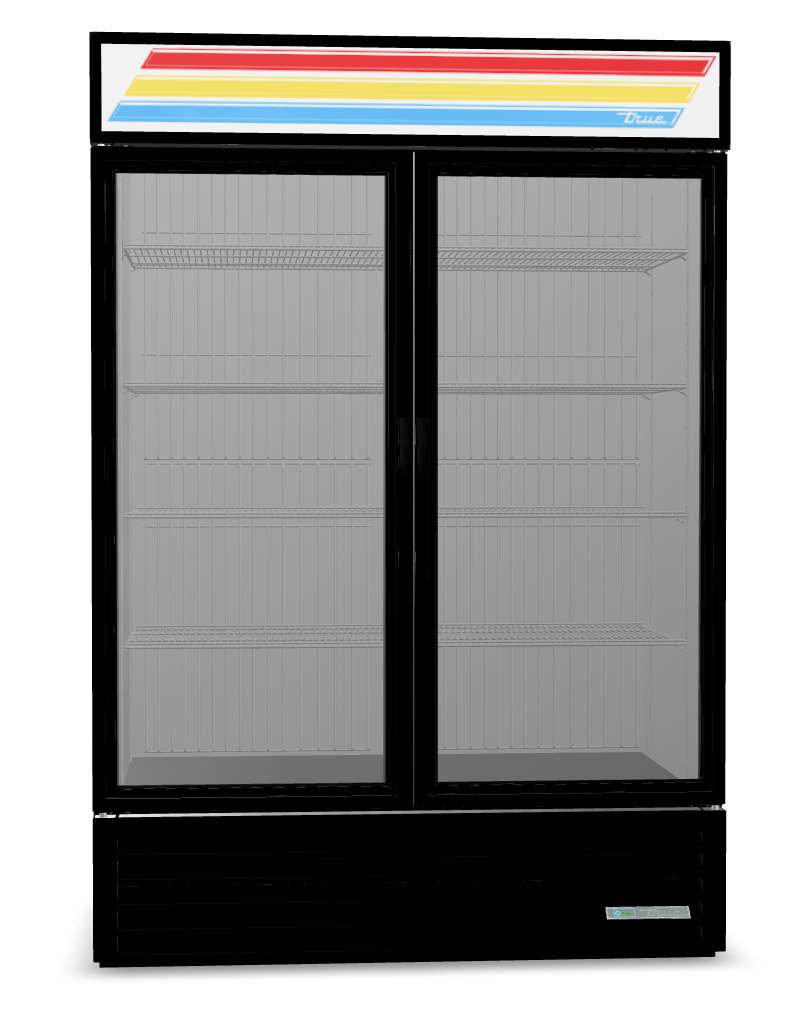 True GDM-49F-HC-TSL01, 54 1/8" Black Glass Door Merchandiser Freezer with LED Lighting