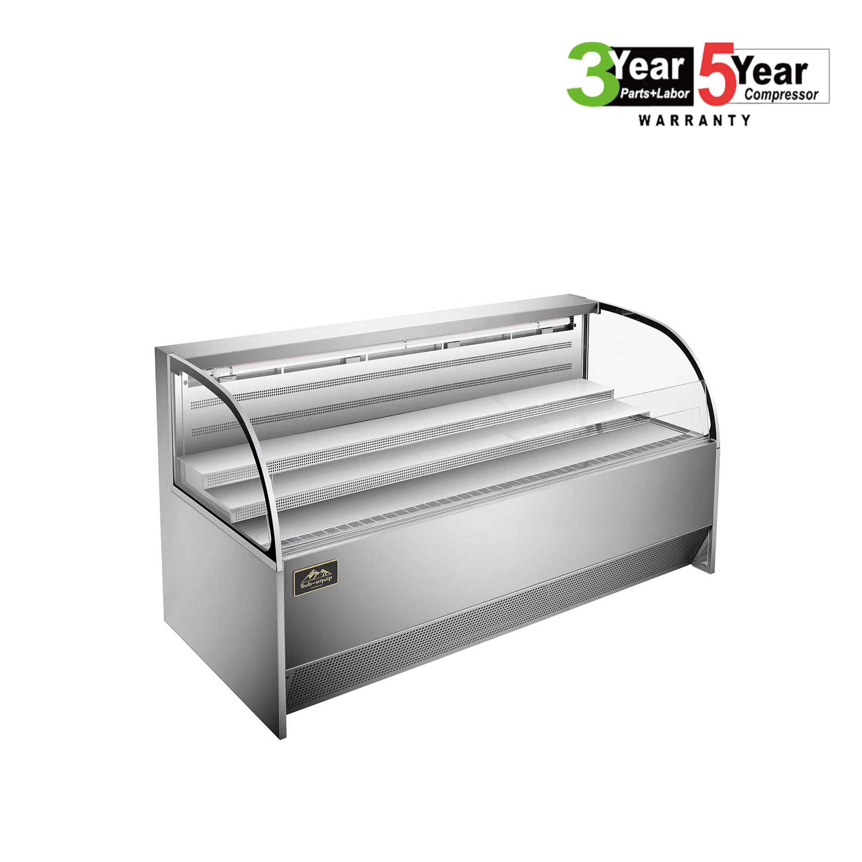 Sub-equip,50" Low Profile Horizontal Air Curtain Open Refrigerated Display Case, Grab and go  Refrigerator (W50" X D34"X H33") - Chefcoca