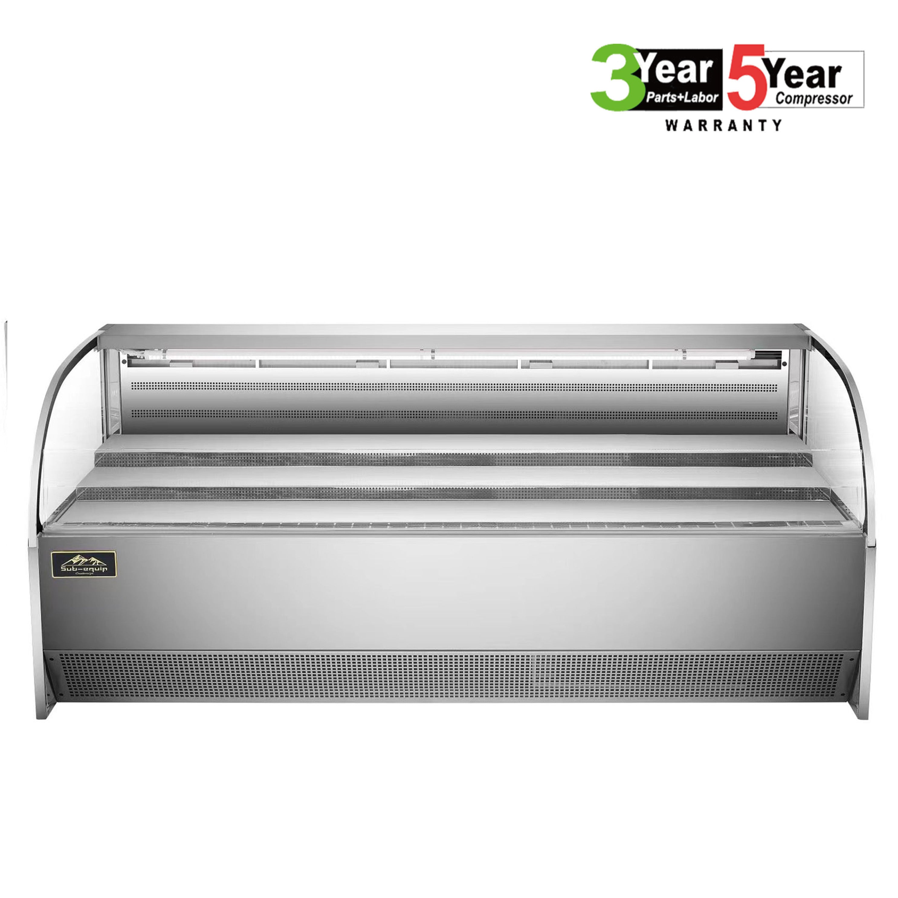 Sub-equip,77" Low Profile Horizontal Air Curtain Open Refrigerated Display Case, Grab and go Refrigerator (W77" X D34"X H33") - Chefcoca