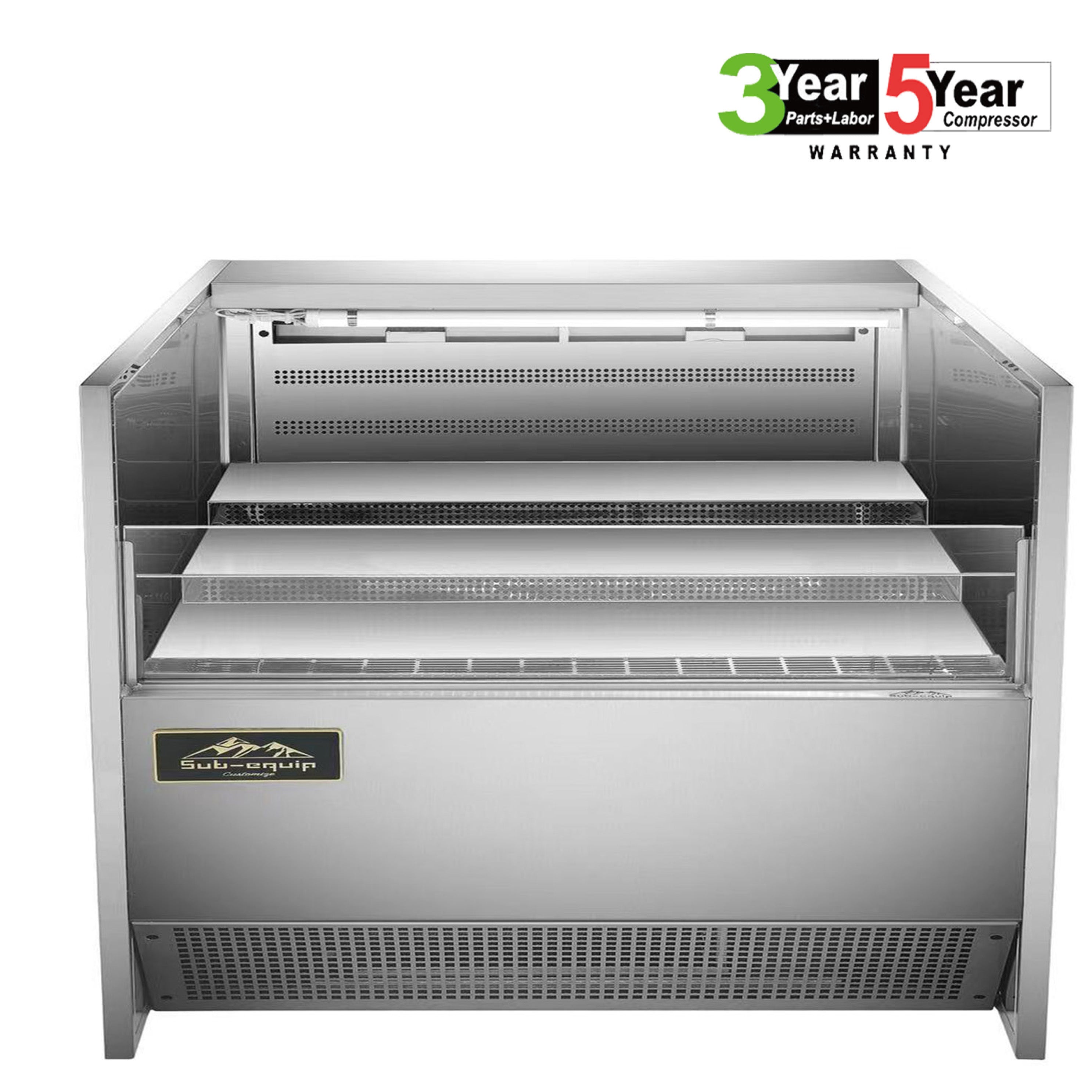 Sub-equip,50" Low Profile Horizontal Air Curtain Open Refrigerated Display Case,Grab and Go refrigerator self-serve counter case (W50" X D34"X H33") - Chefcoca