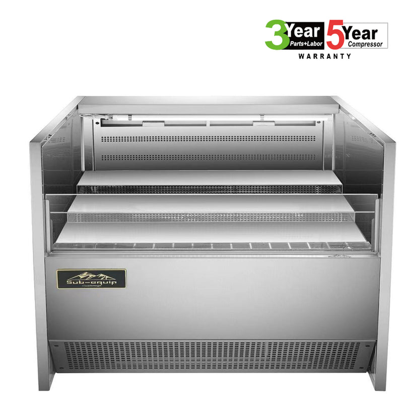 Sub-equip,50" Low Profile Horizontal Air Curtain Open Refrigerated Display Case,Grab and Go refrigerator self-serve counter case (W50" X D34"X H33")