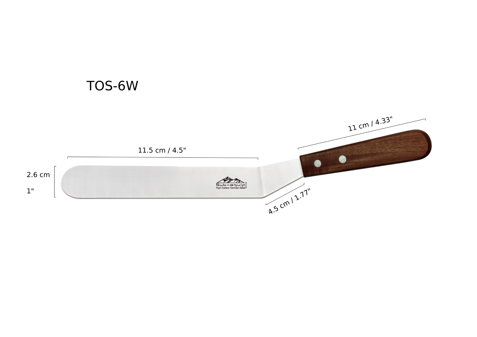 Sub-equip, 6" Spatula, Offset, with Rosewood Handle (TOS-6W) - Chefcoca