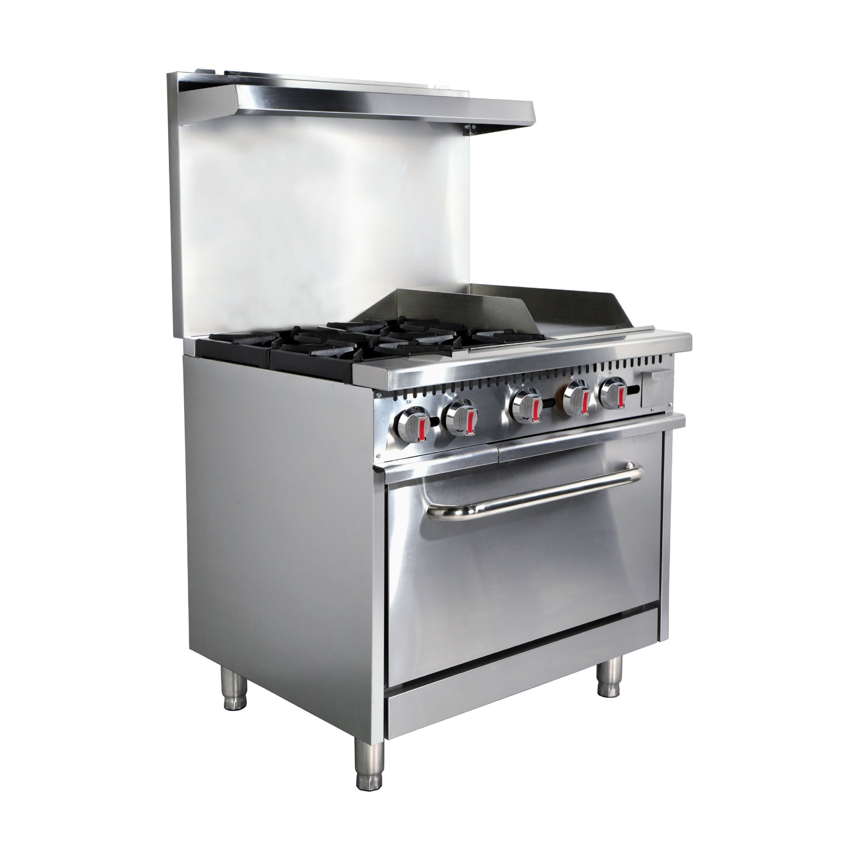 Turbo Range, 4 Burner 24" Range with 12" Griddle and Standard Oven Base (TR-R36-J-G12)