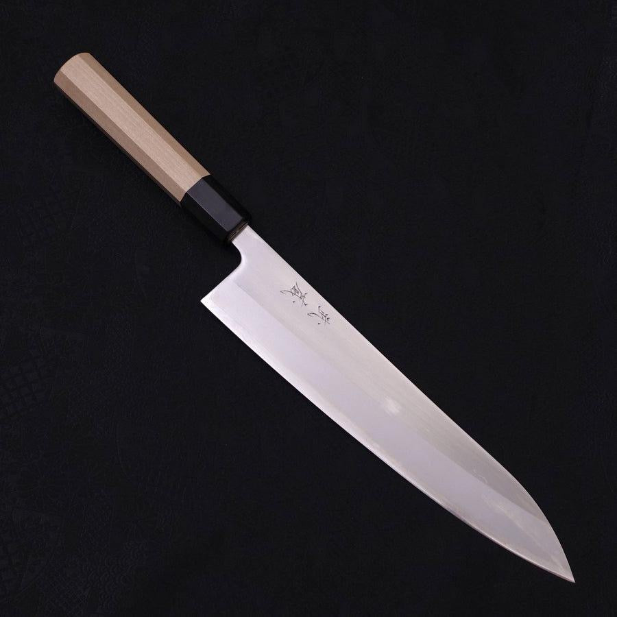 MUSASHI Gyuto White steel #1 Polished Buffalo Magnolia Handle 240mm (326-240)