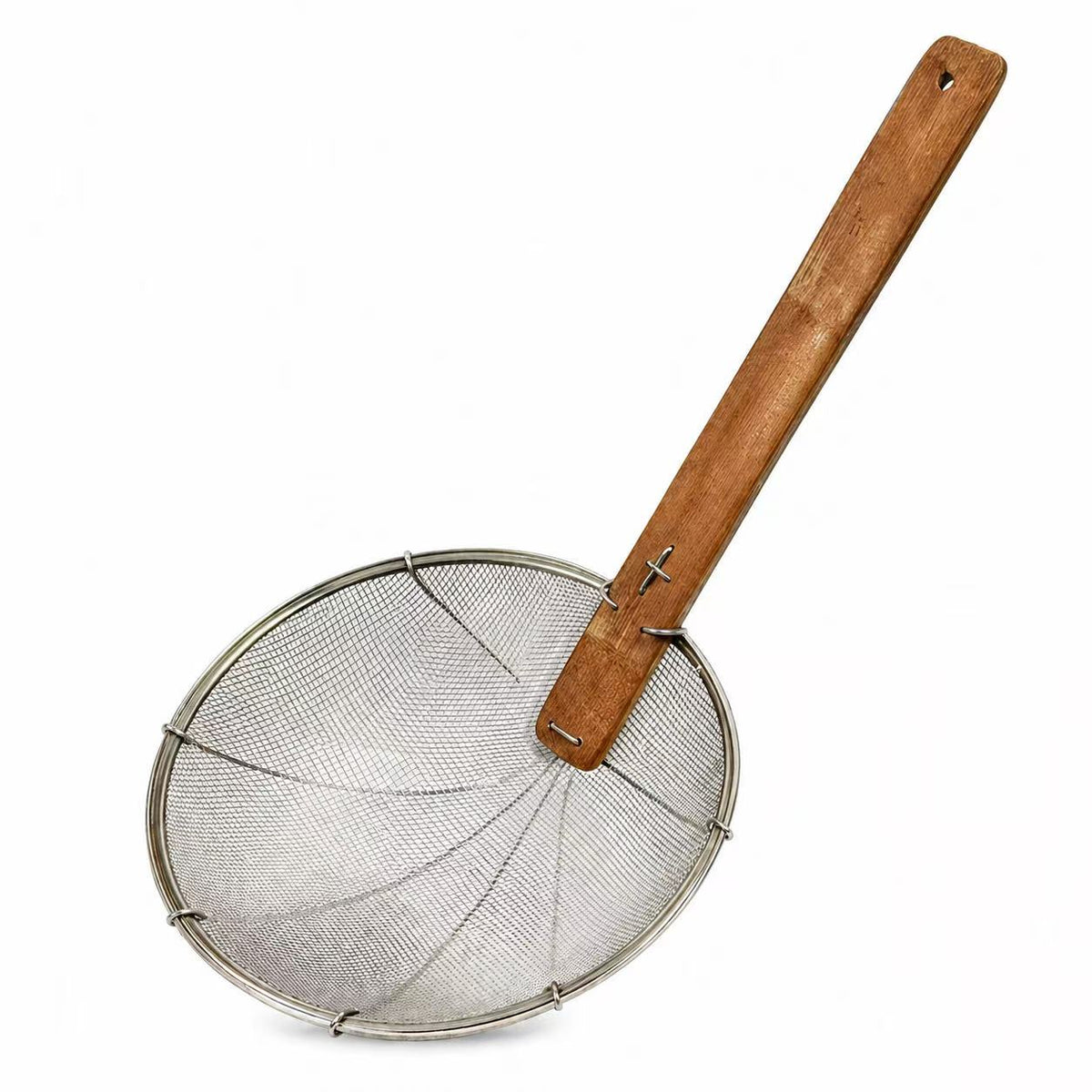 Sub-equip,HFMS-13, 13" Dia Round Fine Mesh Stainless Steel Skimmer with Bamboo Handle - Chefcoca