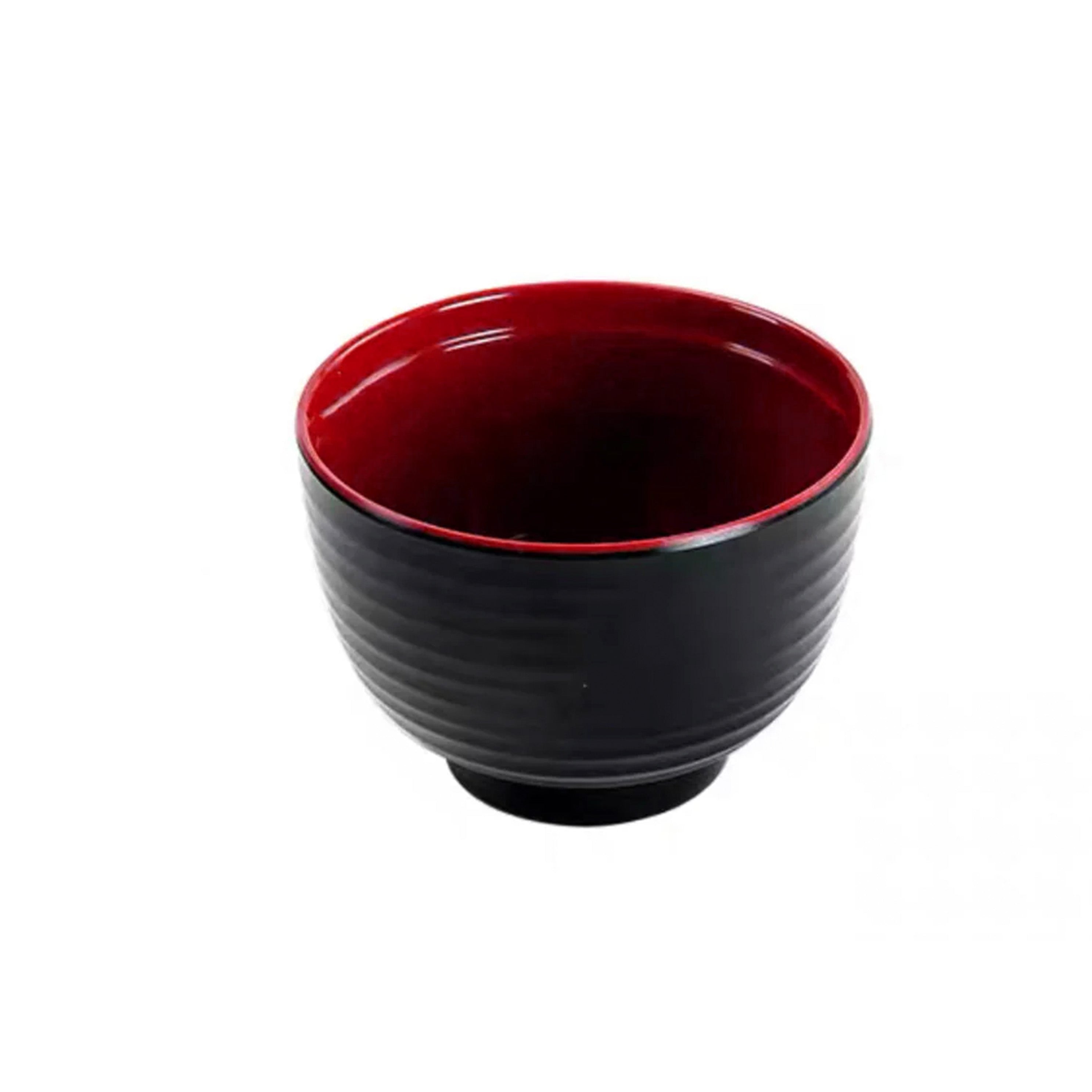 CHEFCO,HH-009-2, Red and Black Melamine Miso Soup Bowl